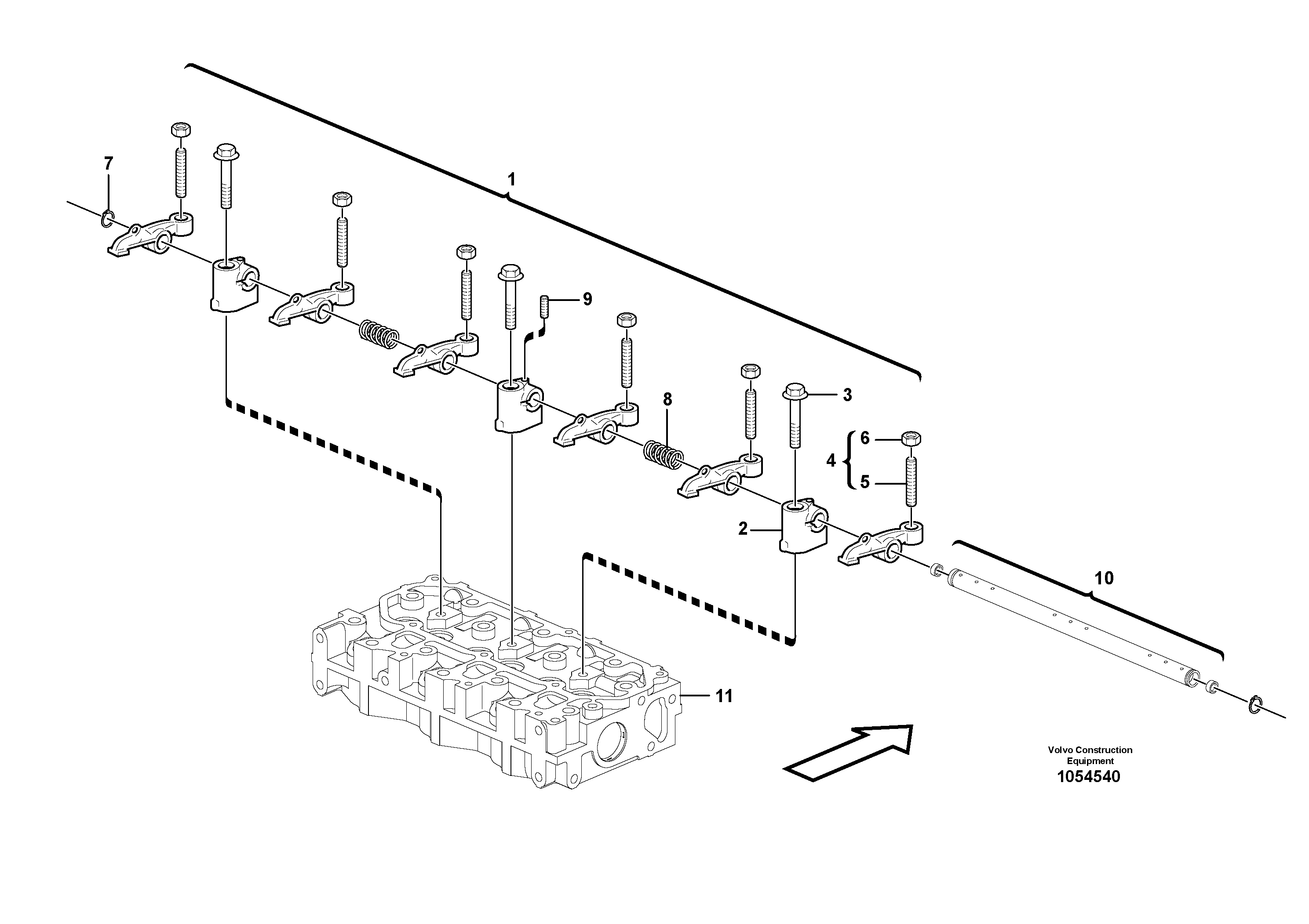 Схема запчастей Volvo EC20C - 71135 Коромысло клапанов EC20C