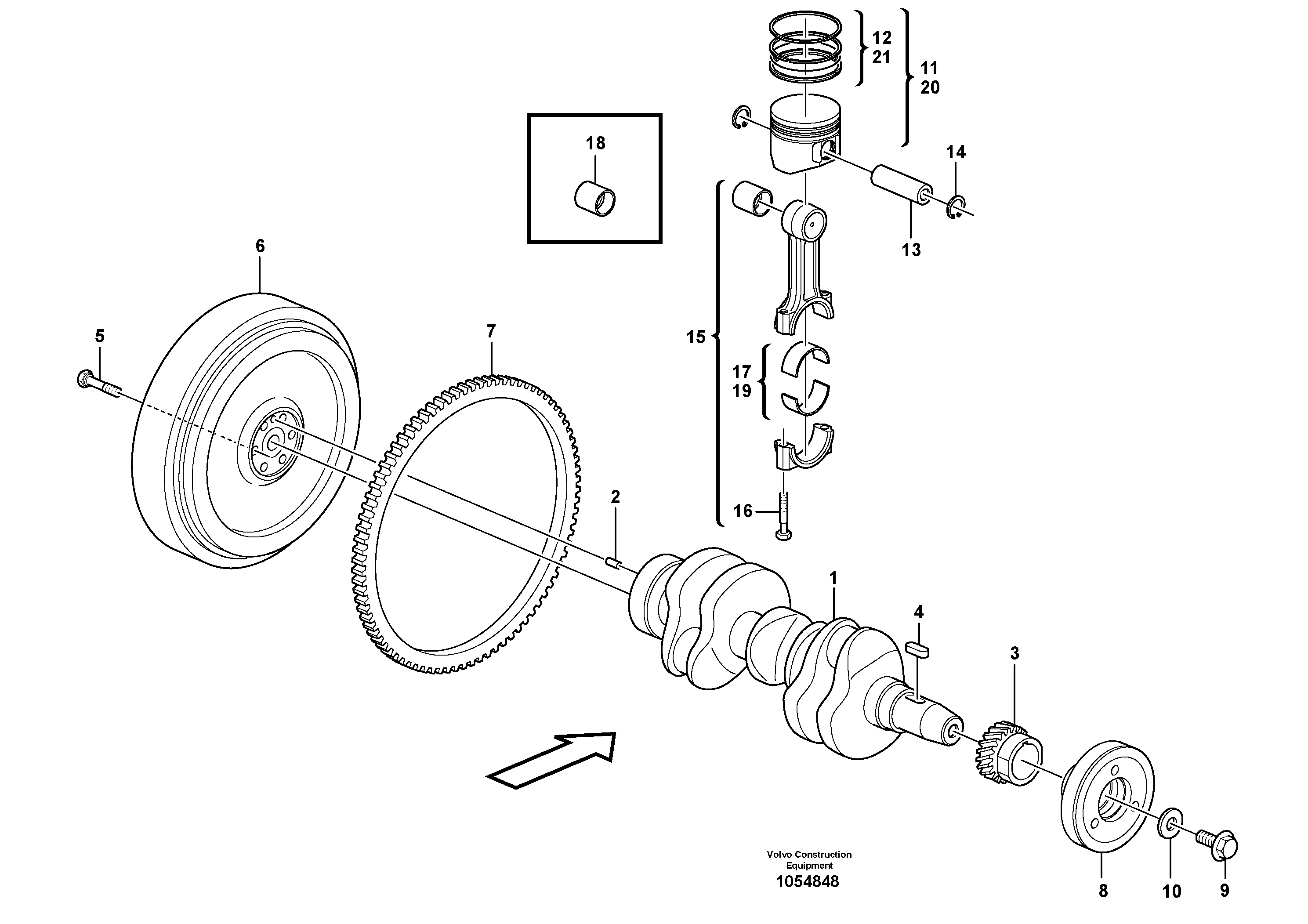 Схема запчастей Volvo EC20C - 74431 Crankshaft and related parts EC20C