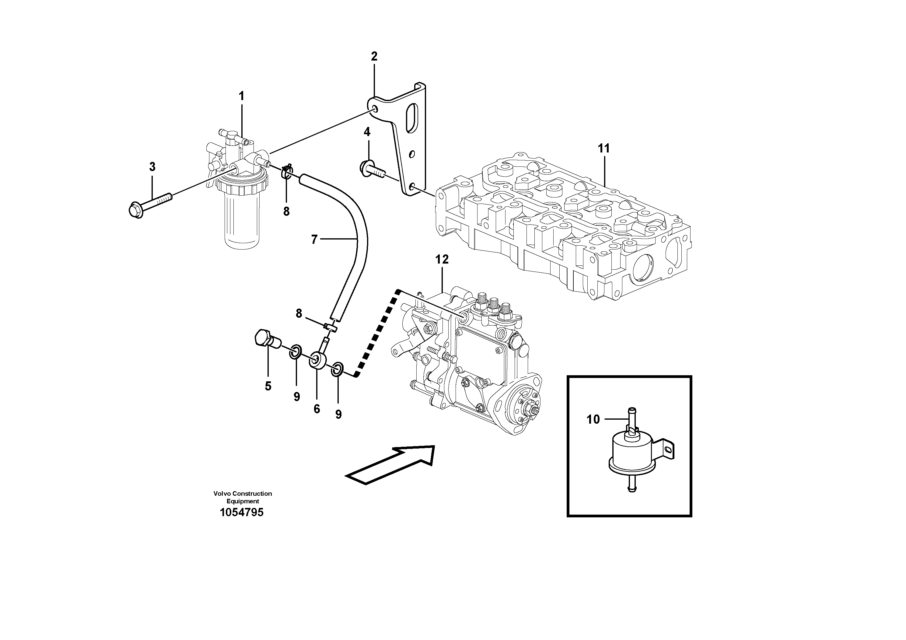 Схема запчастей Volvo EC20C - 67565 Fuel pipes, fuel pump EC20C