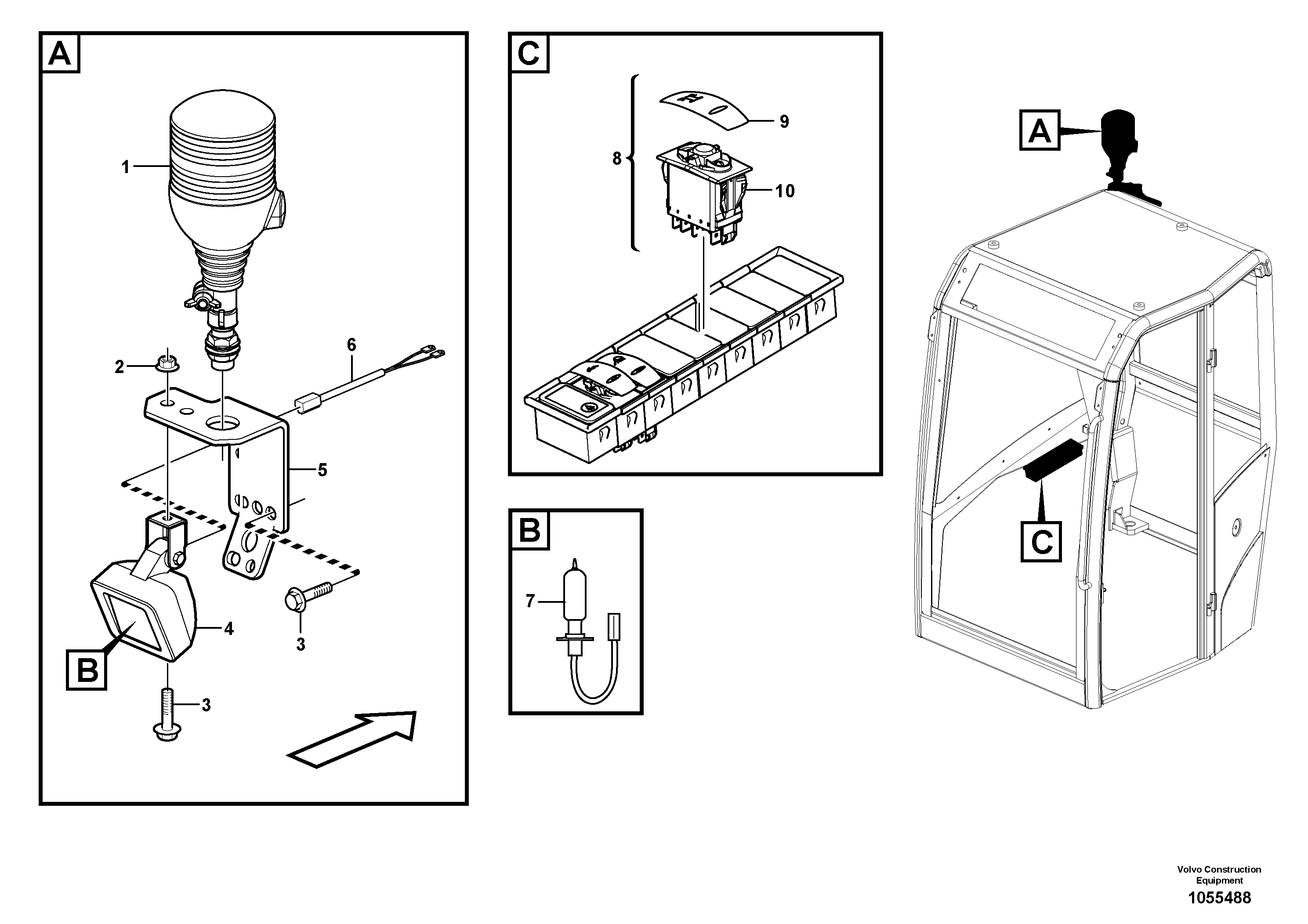Схема запчастей Volvo EC20C - 105947 Flashing light EC20C