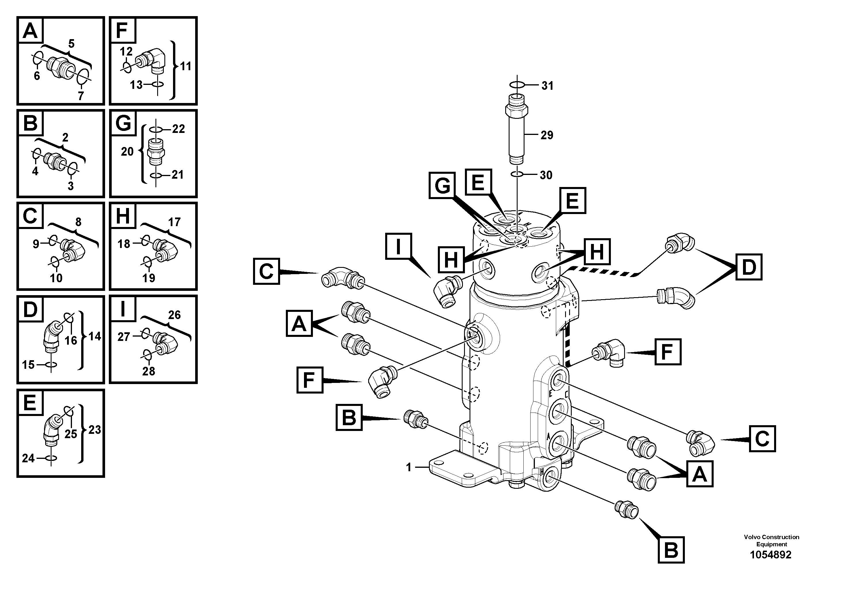 Схема запчастей Volvo EC20C - 101830 Swivel joint equipment EC20C