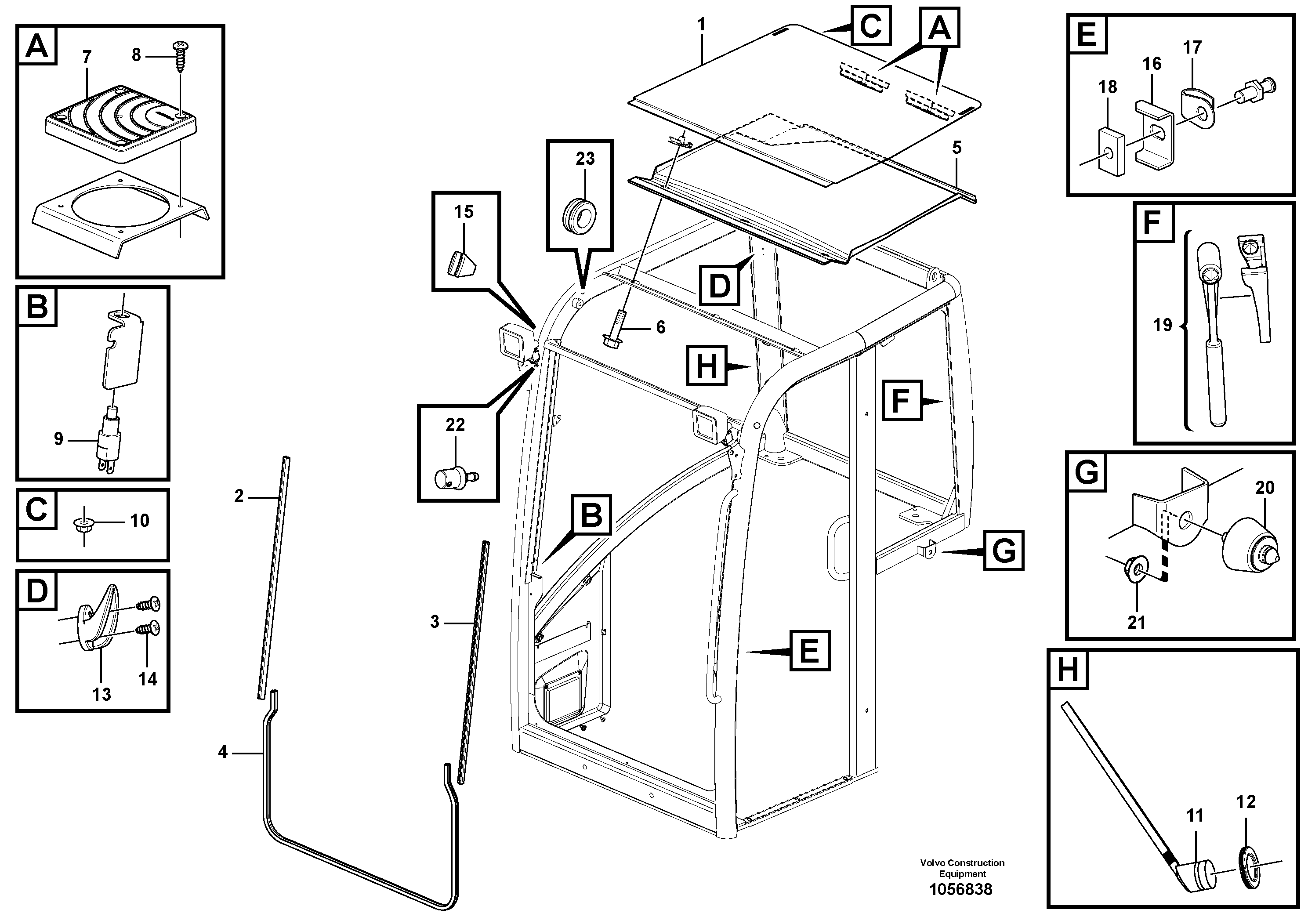 Схема запчастей Volvo EC20C - 71530 Operators cab EC20C