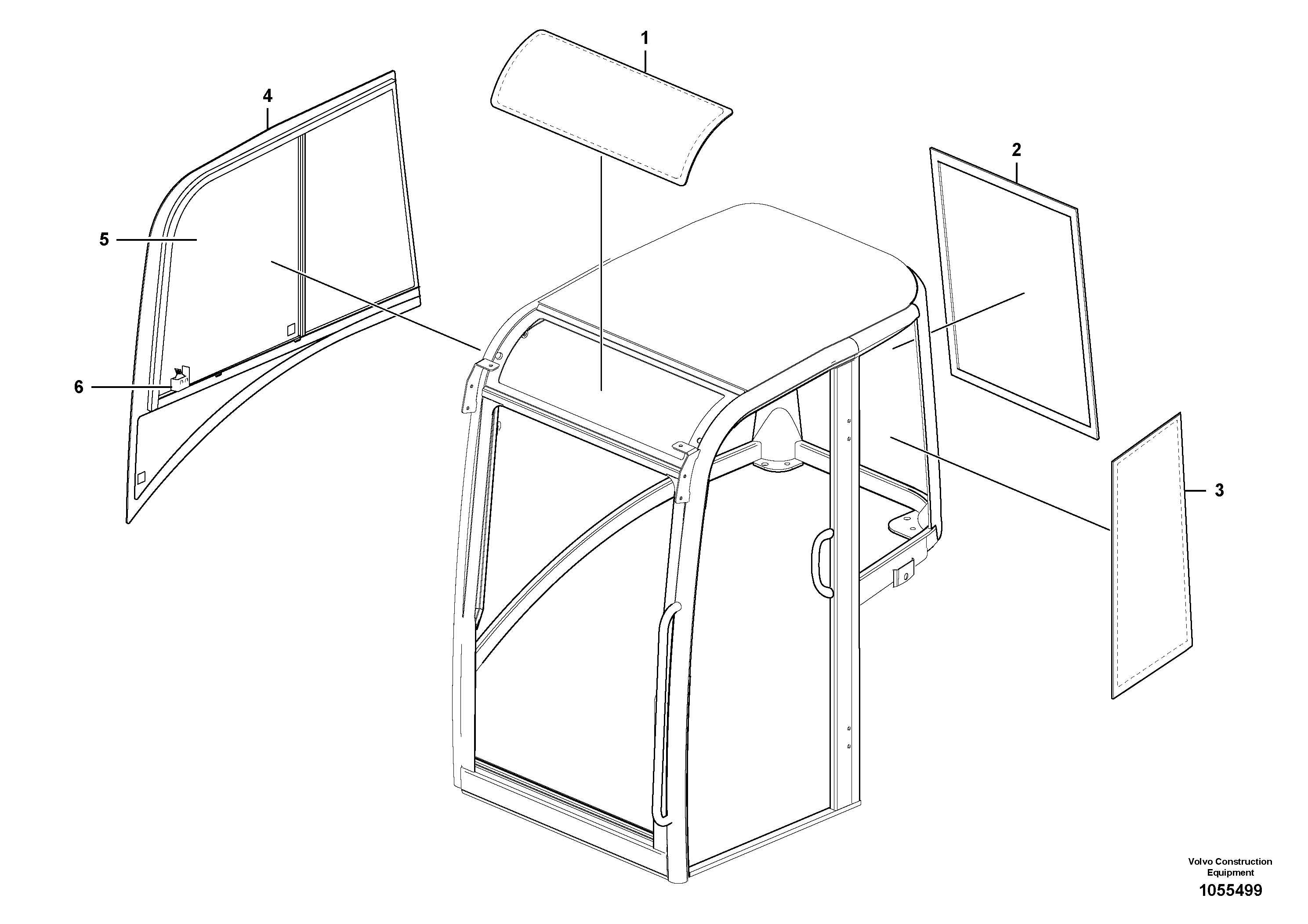 Схема запчастей Volvo EC20C - 72494 Cab : glass EC20C