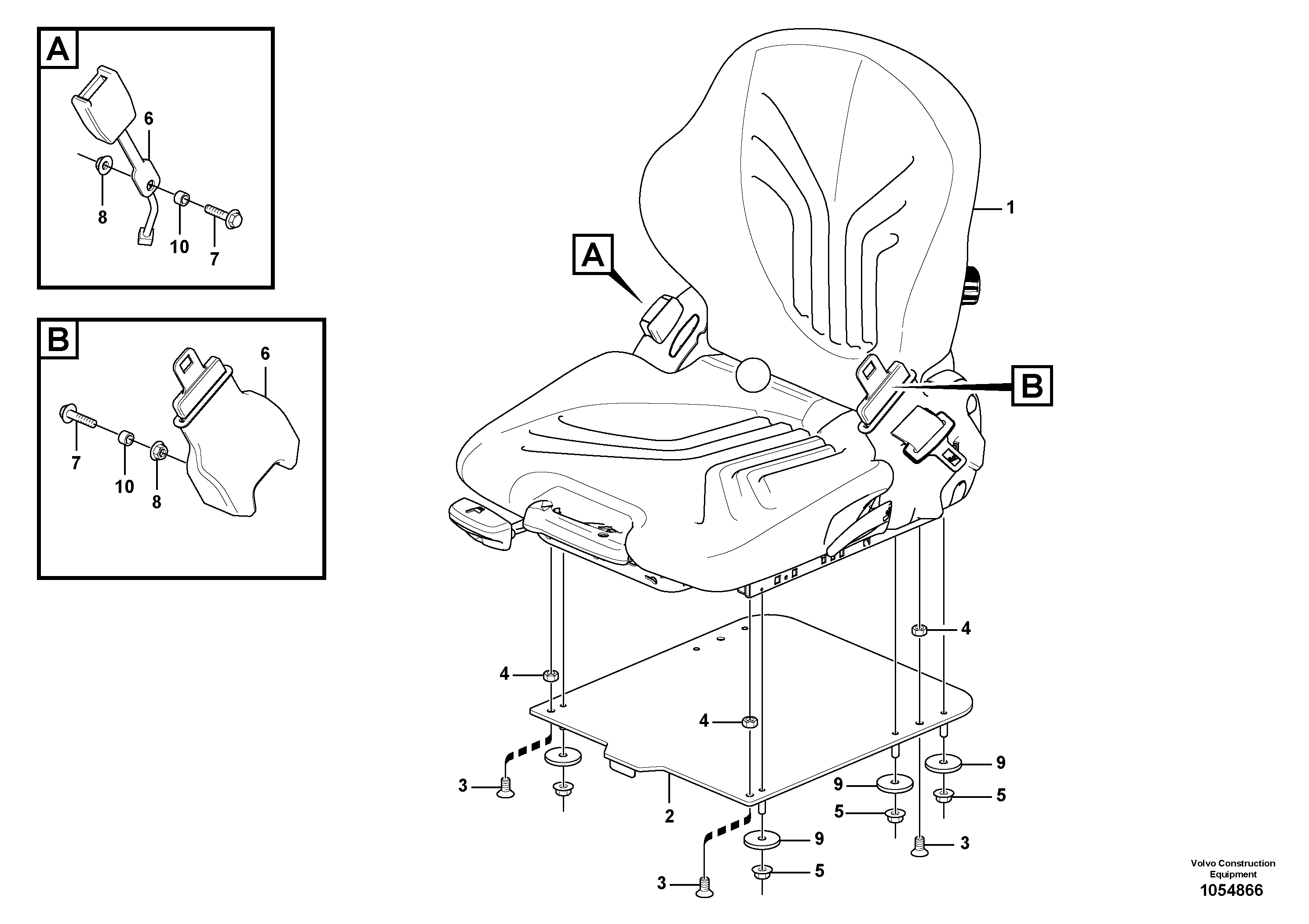 Схема запчастей Volvo EC20C - 72016 Suspended seat EC20C