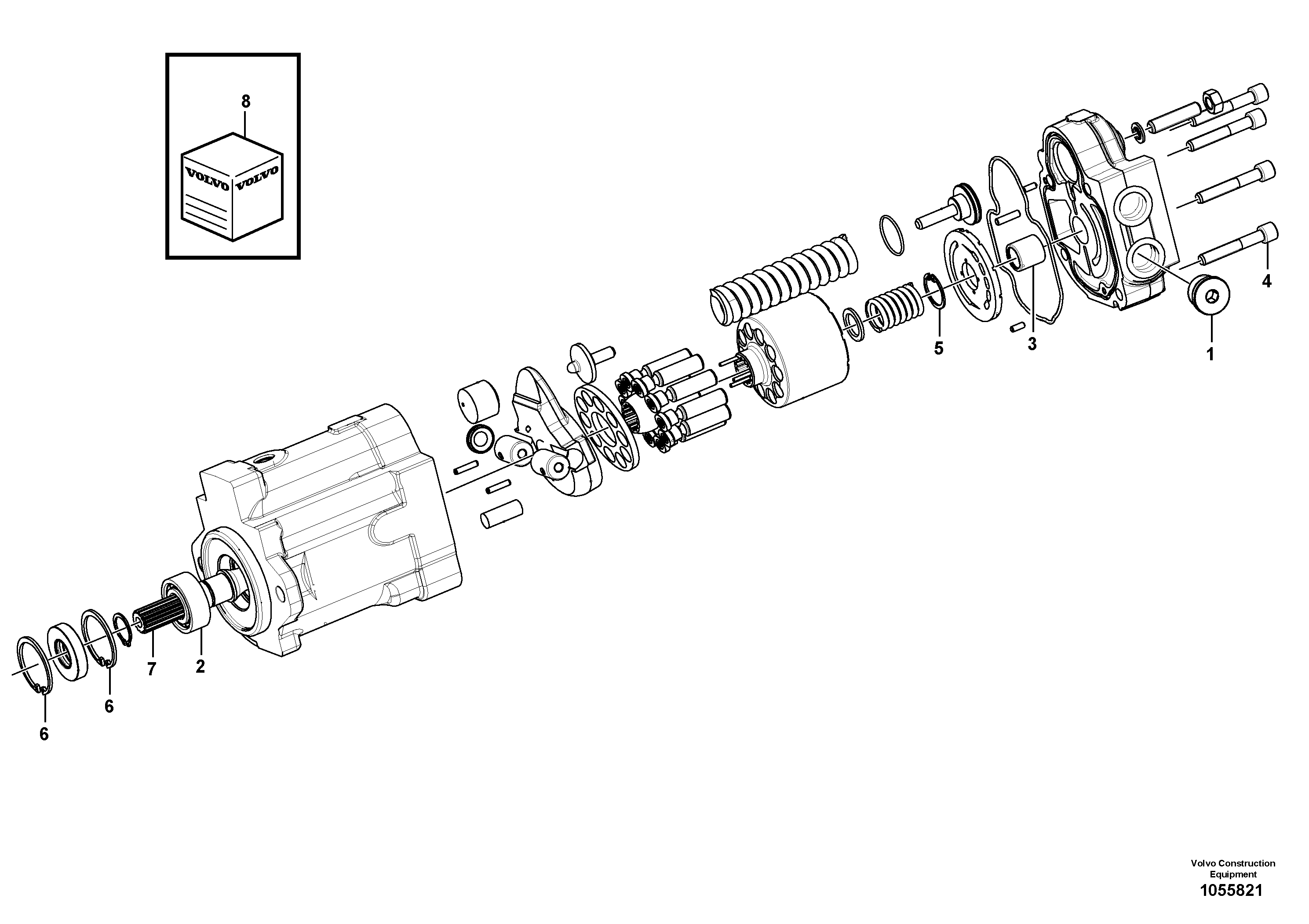Схема запчастей Volvo EC20C - 69427 Гидронасос (основной насос) EC20C