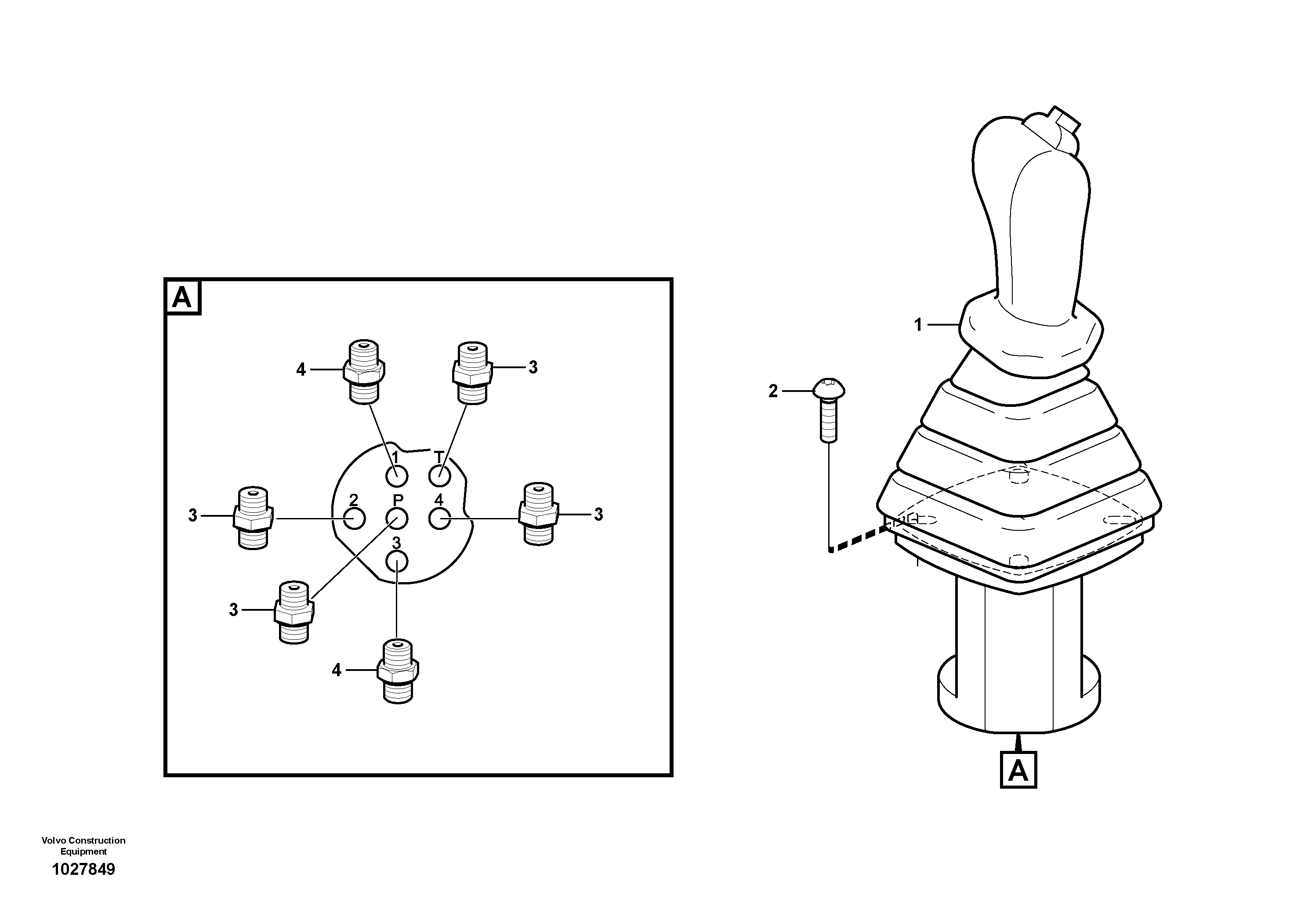 Схема запчастей Volvo EC20C - 74862 Control stick installation EC20C