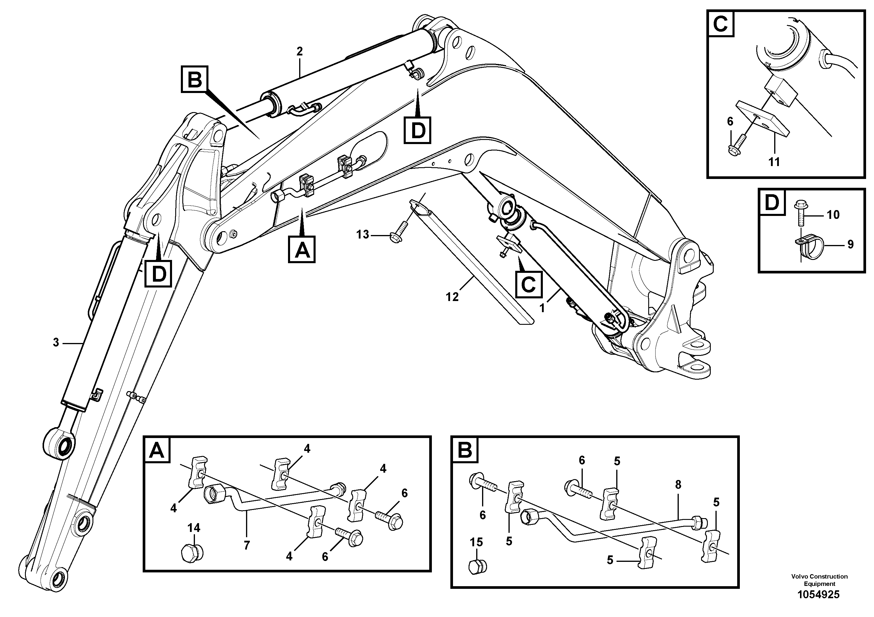 Схема запчастей Volvo EC20C - 102672 Hydraulic circuit ( boom ) EC20C