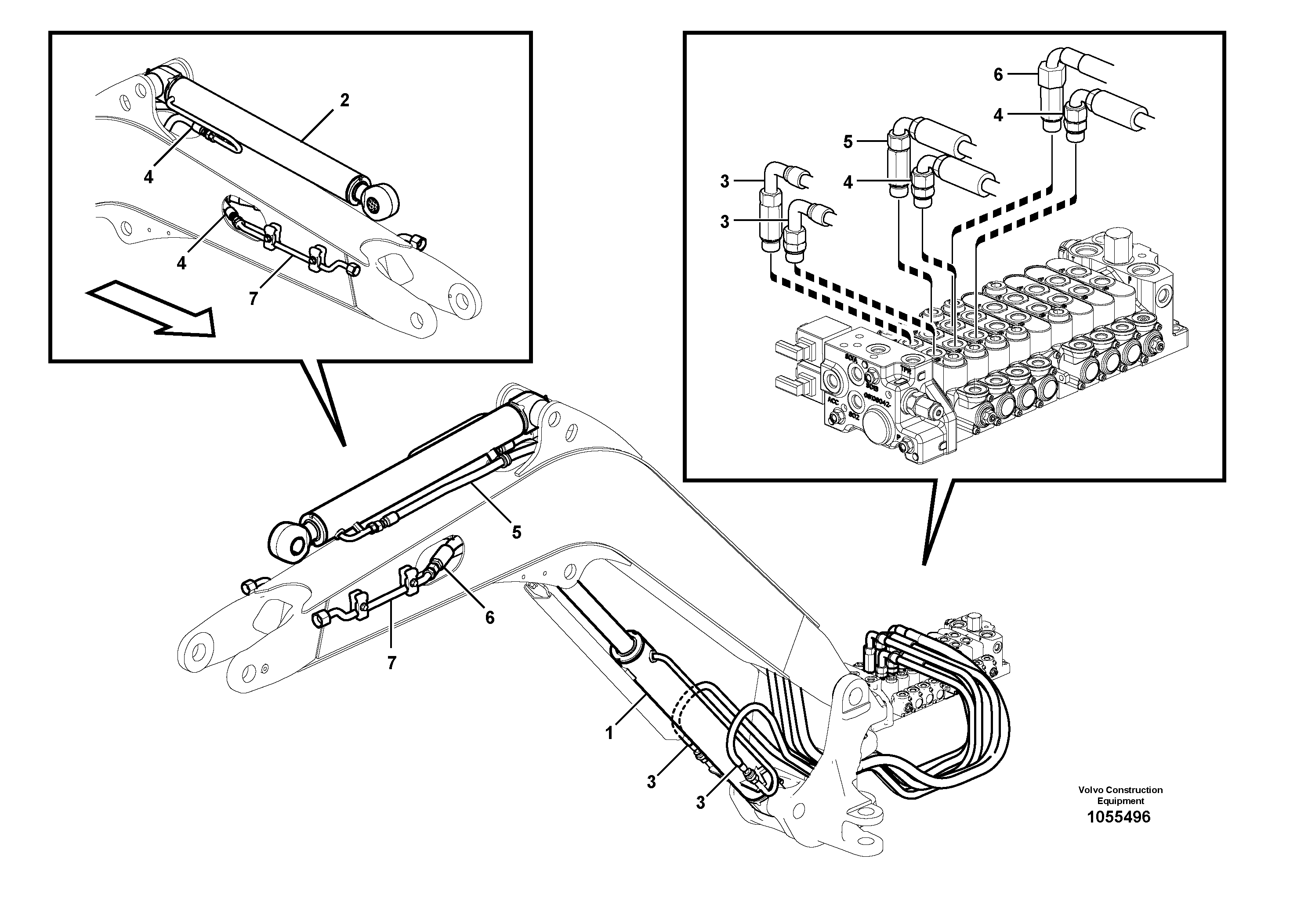 Схема запчастей Volvo EC20C - 70156 Working hydraulic, boom EC20C