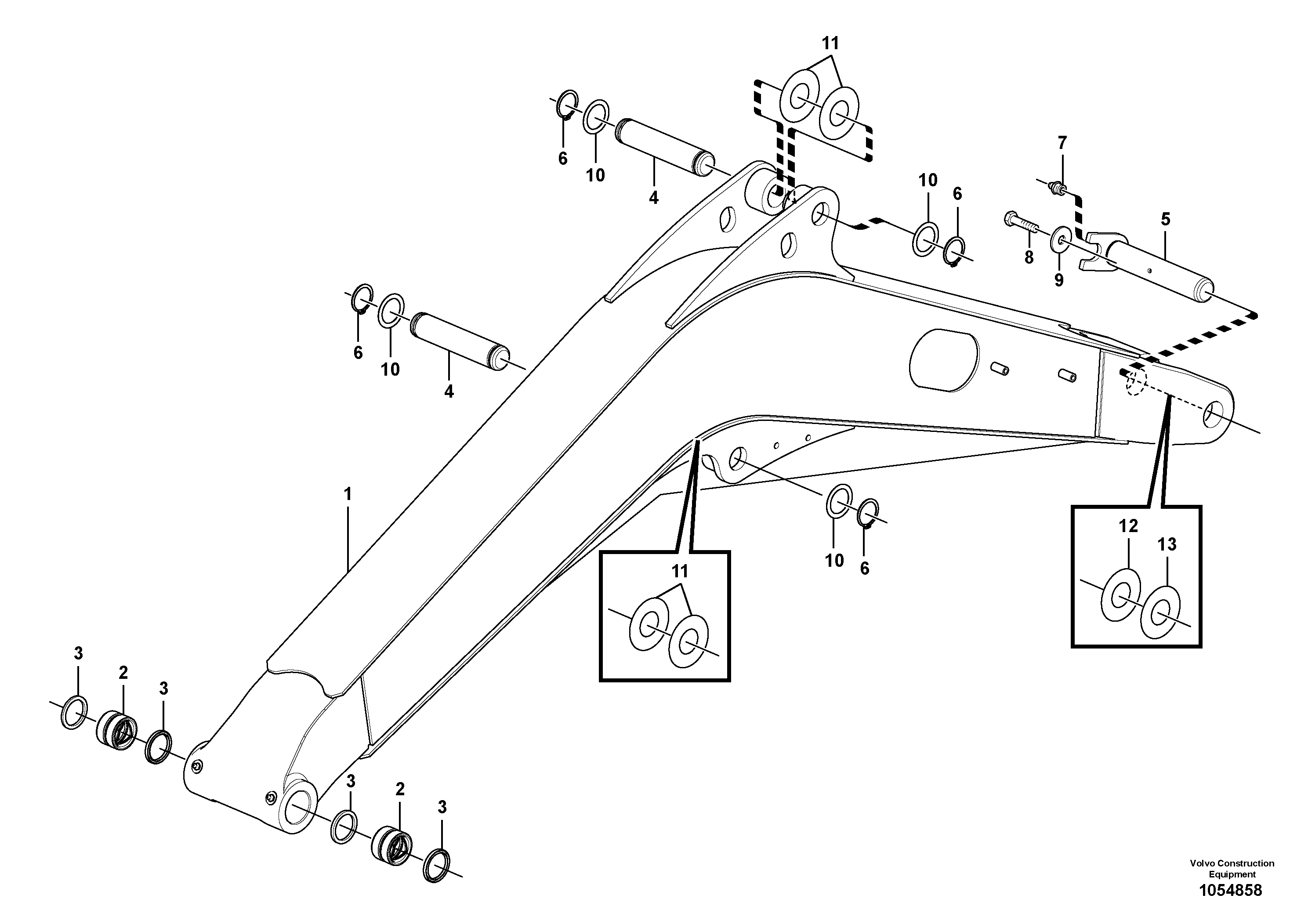 Схема запчастей Volvo EC20C - 101284 Стрела EC20C