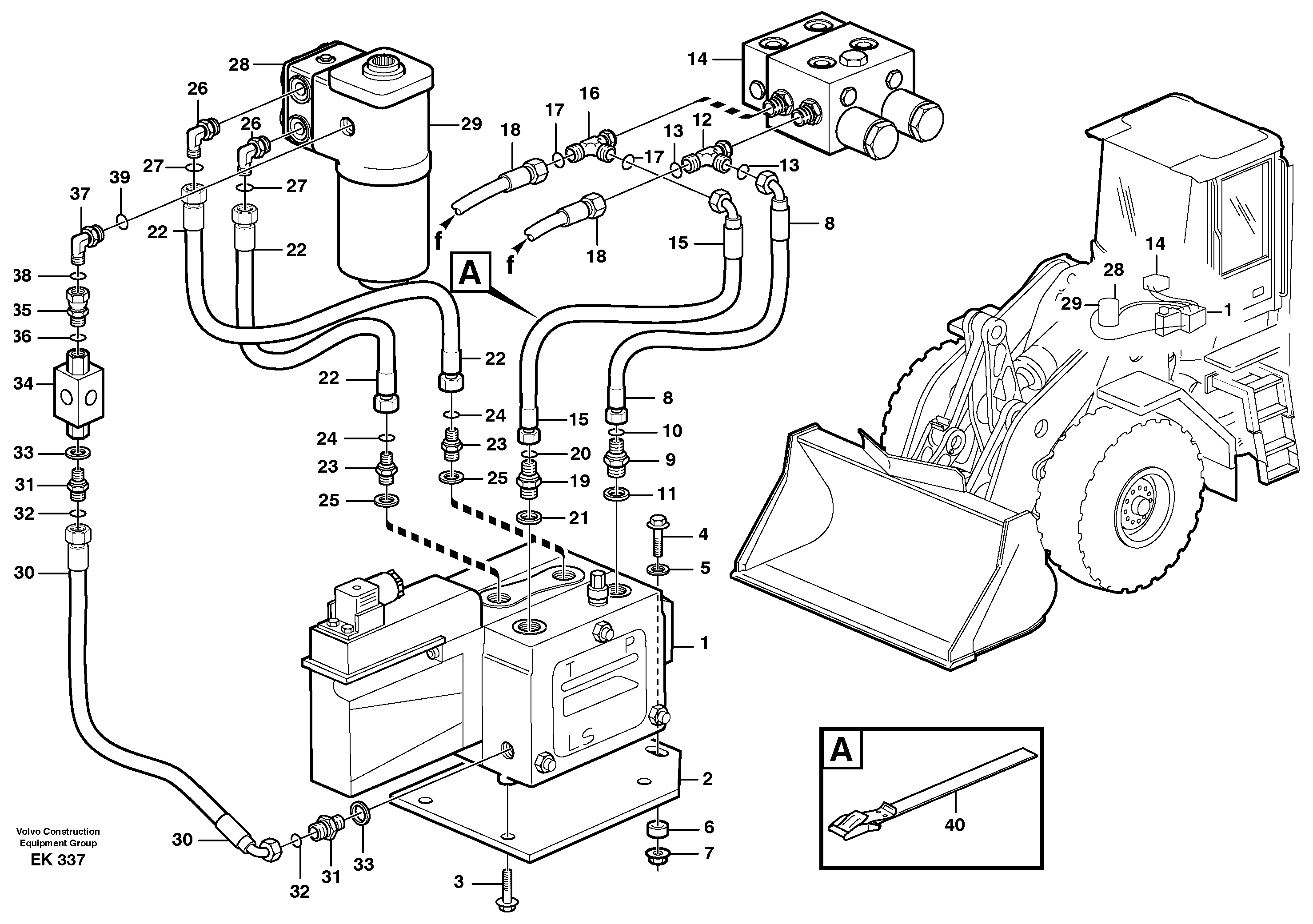 Схема запчастей Volvo L220E - 102117 CDC - steering L220E SER NO 2001 - 3999