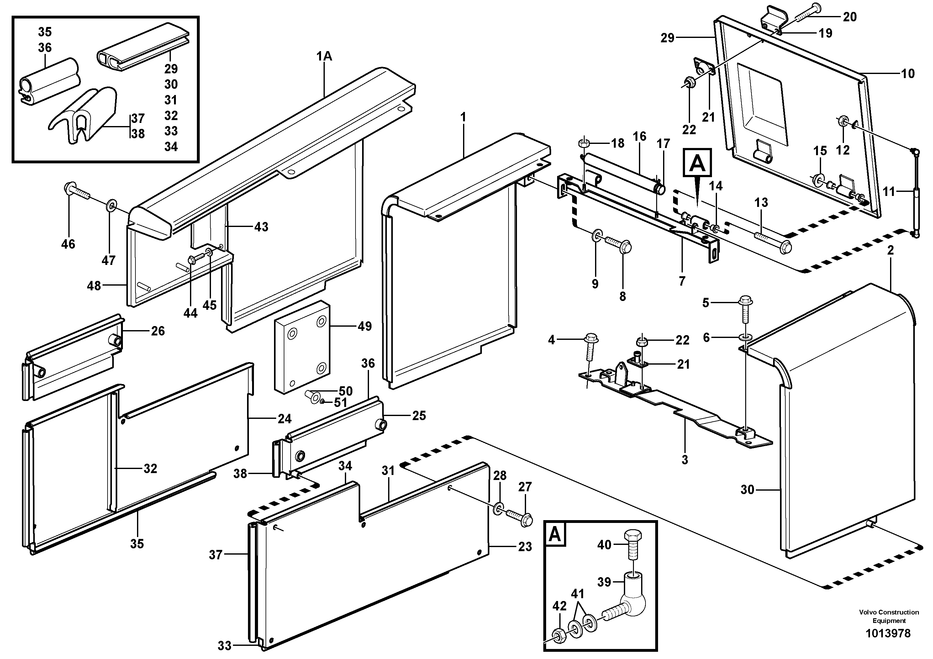 Схема запчастей Volvo L220E - 89873 Hatches, hydraulic fluid tank L220E SER NO 2001 - 3999