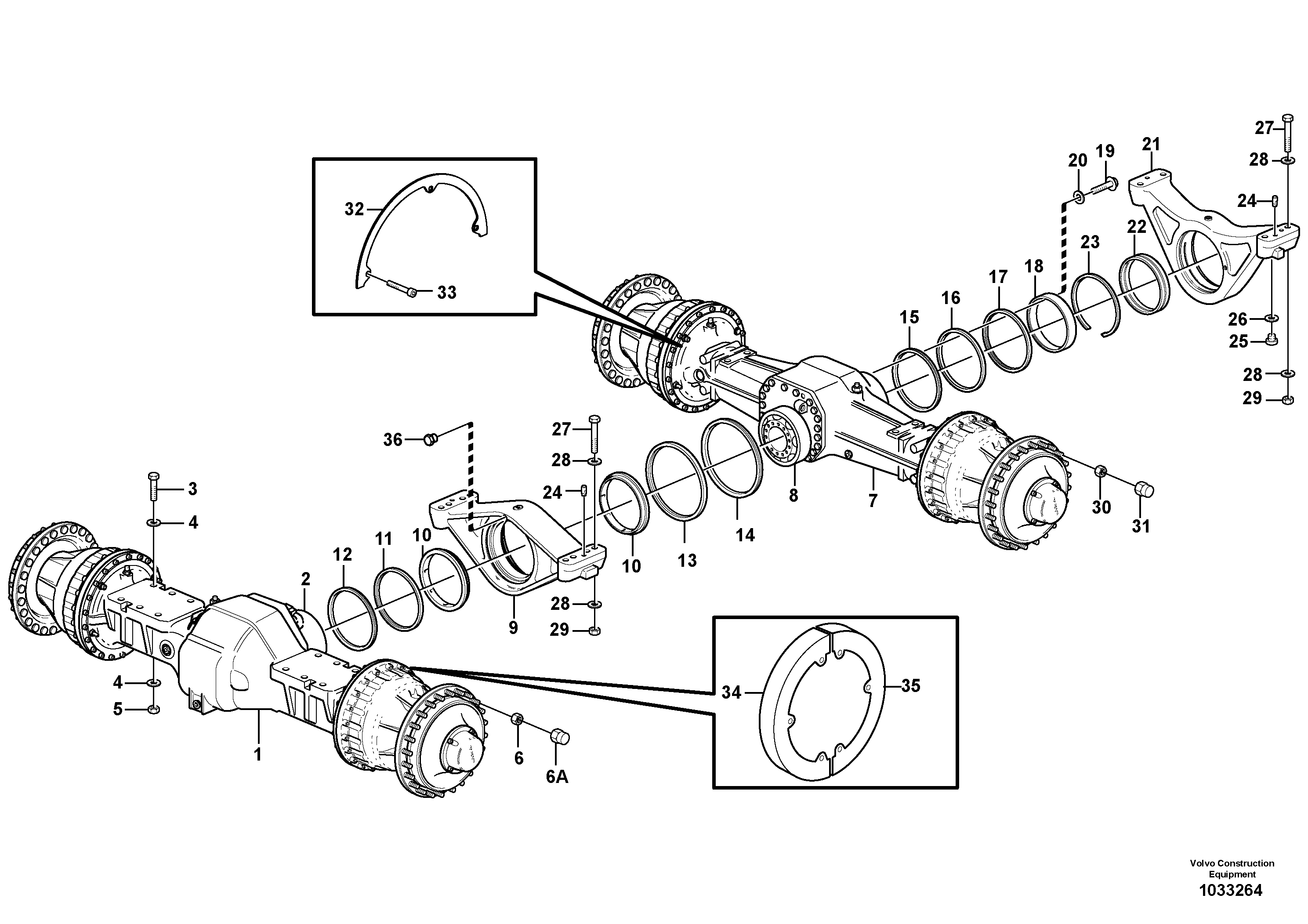 Схема запчастей Volvo L220E - 82250 Planet axles with fitting parts L220E SER NO 4003 - 5020