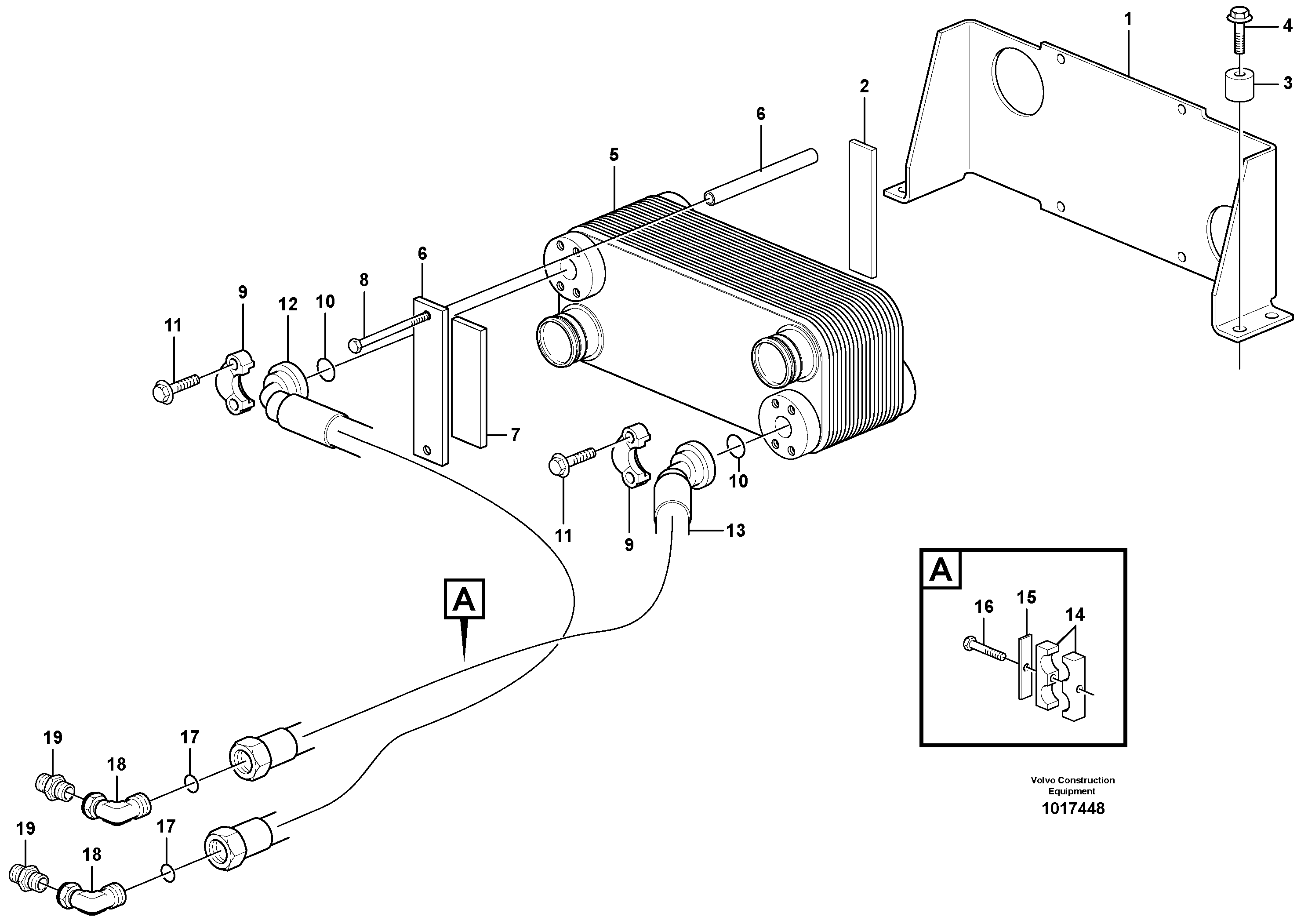Схема запчастей Volvo L220E - 14880 Масляный радиатор L220E SER NO 4003 - 5020