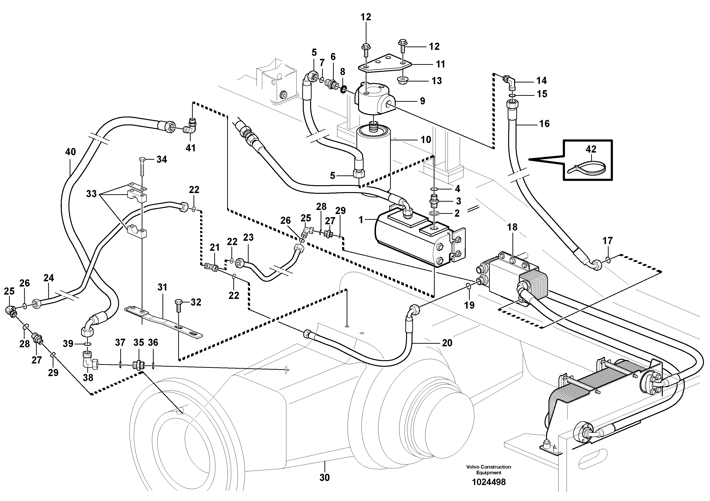 Схема запчастей Volvo L220E - 6827 Oil cooler, rear, pump circuit L220E SER NO 4003 - 5020