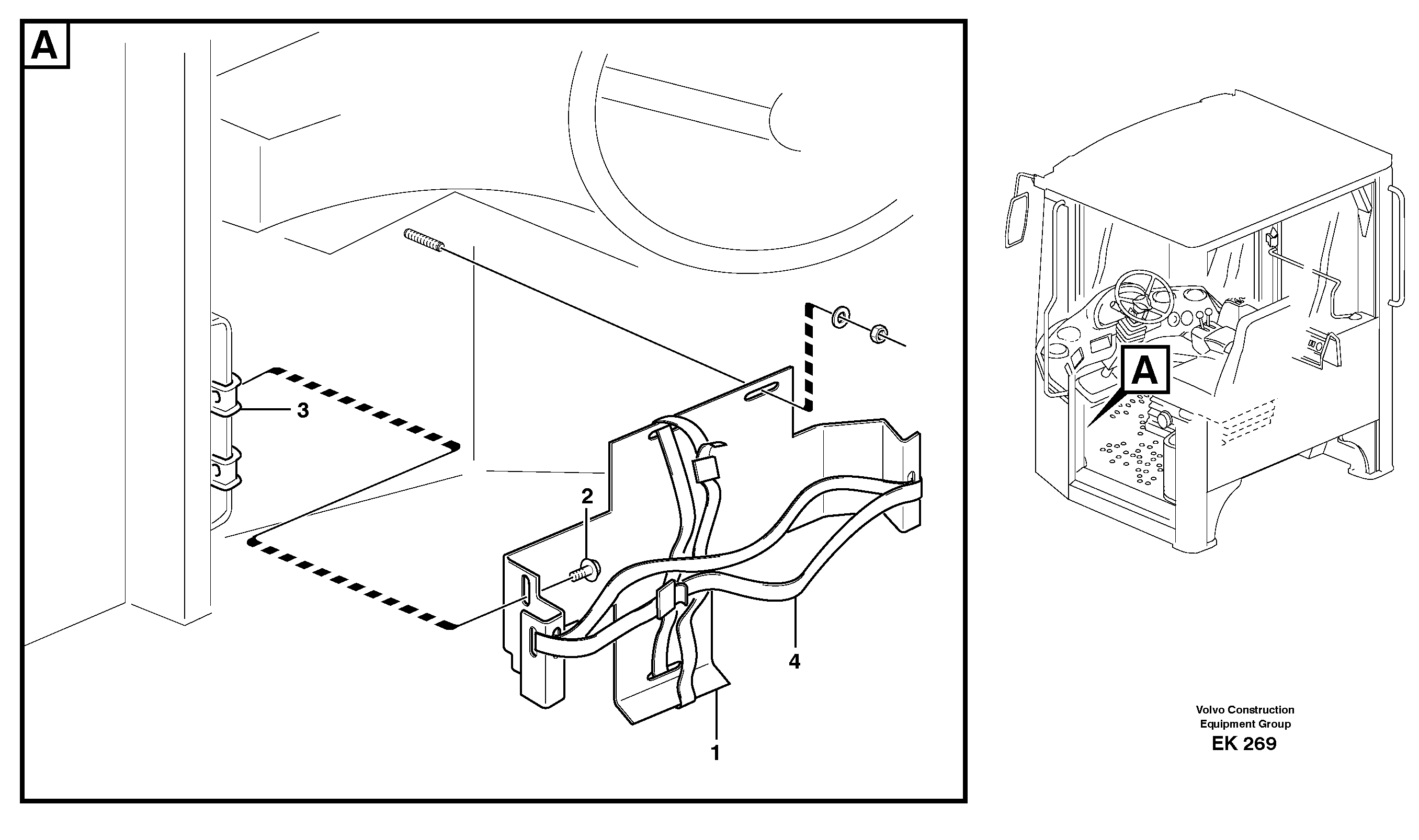 Схема запчастей Volvo L220E - 33094 Lunch box holder L220E SER NO 2001 - 3999
