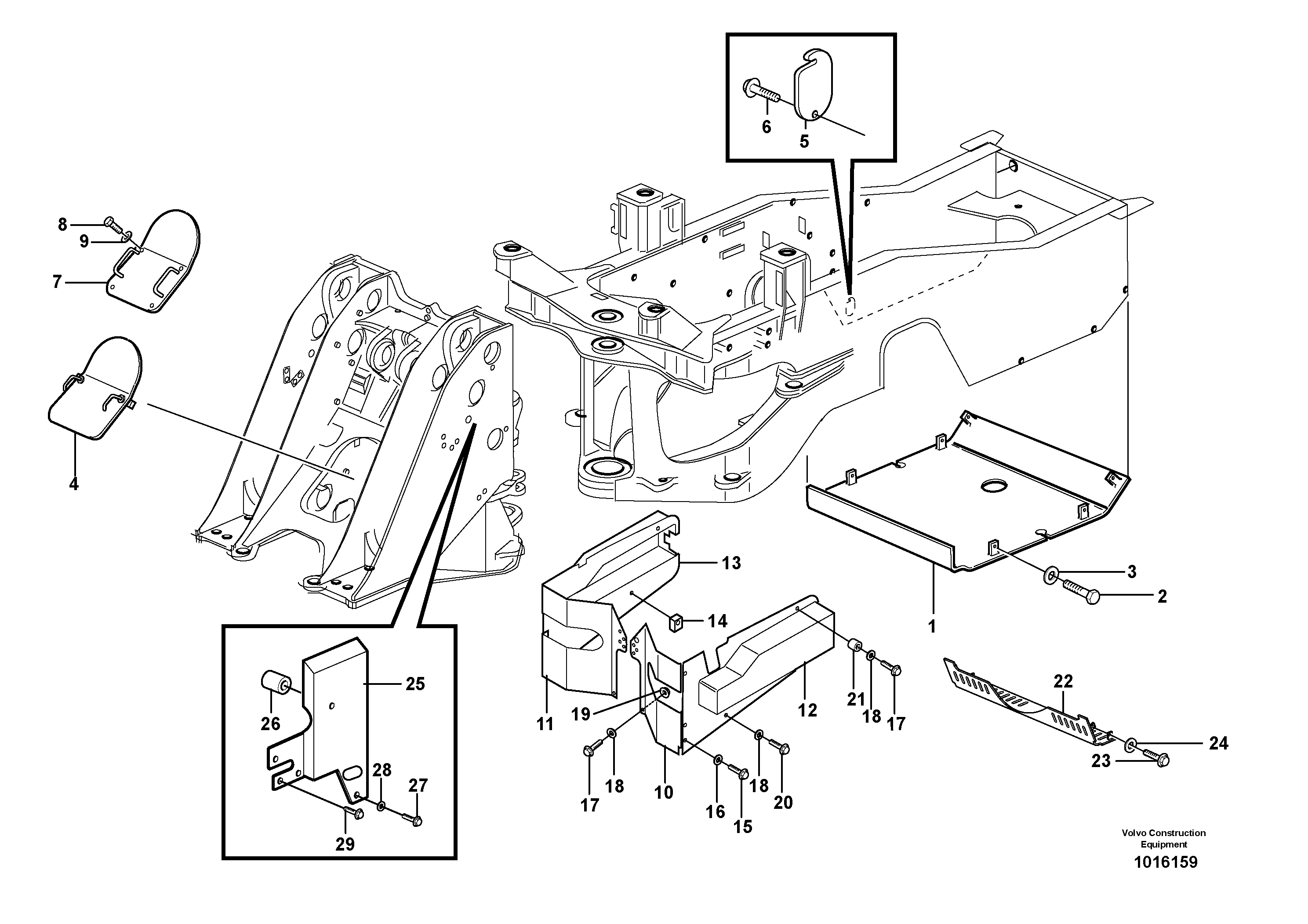 Схема запчастей Volvo L220E - 9082 Protecting plates L220E SER NO 4003 - 5020