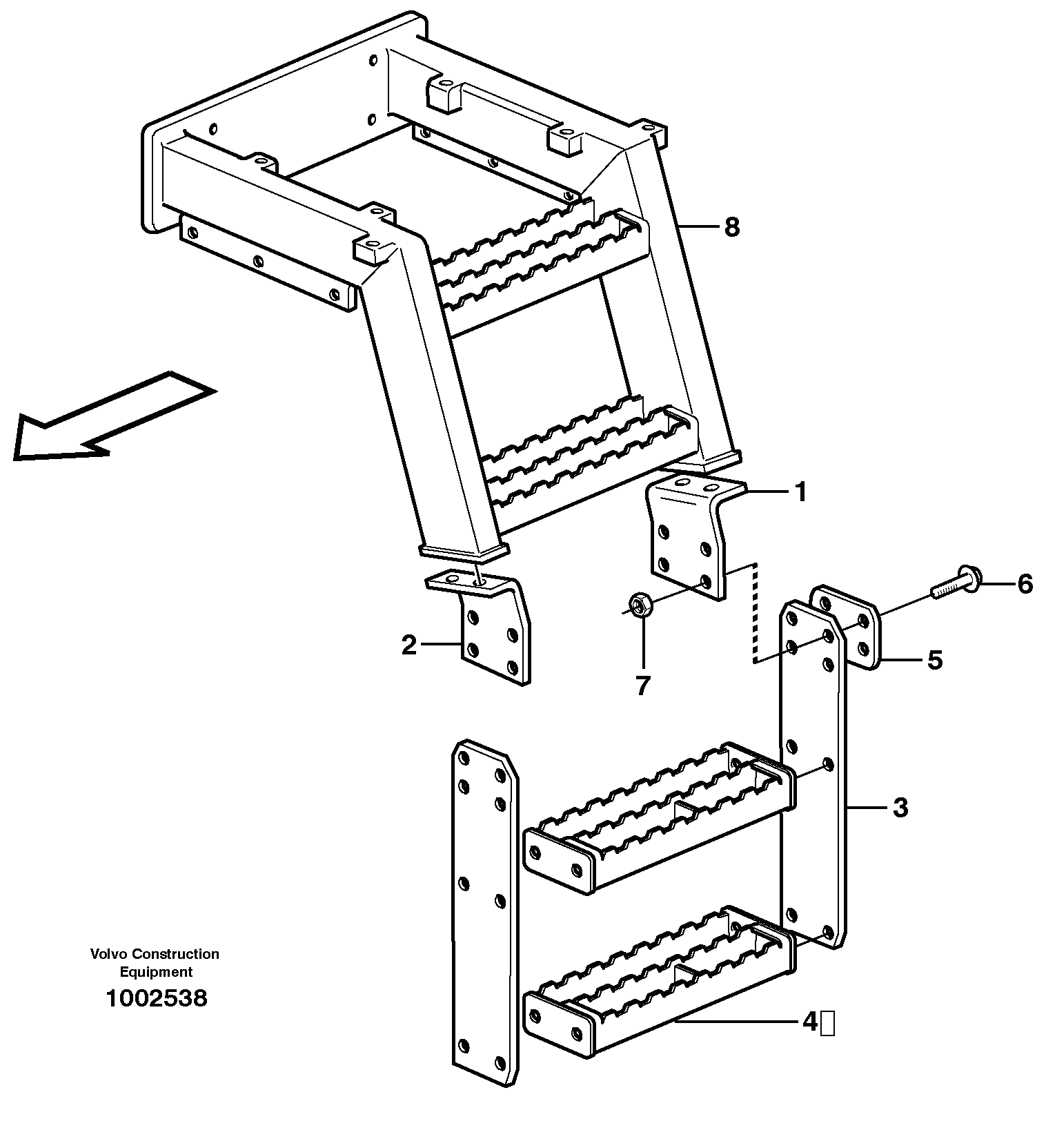 Схема запчастей Volvo L220E - 84594 Running board L220E SER NO 4003 - 5020