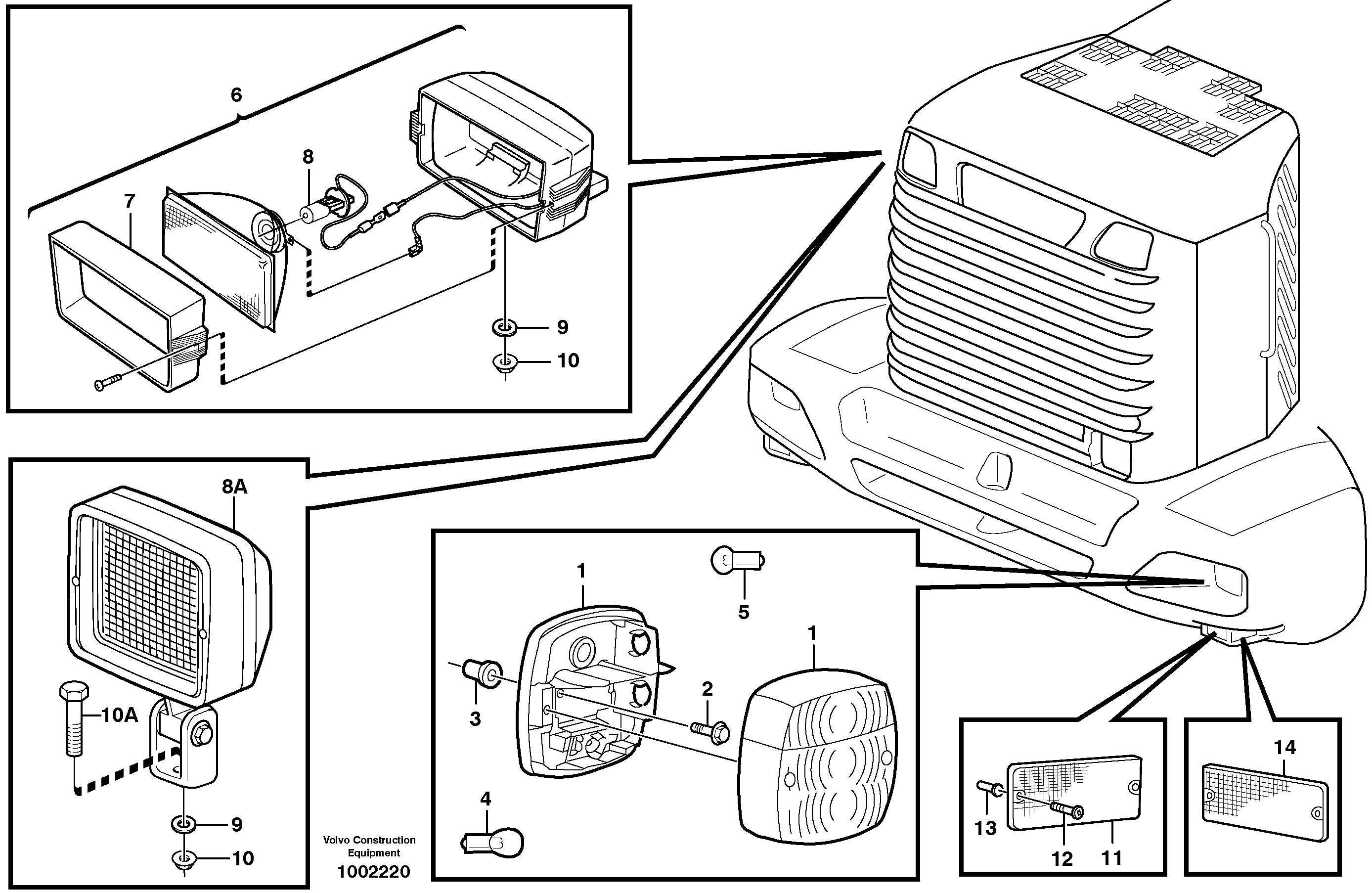 Схема запчастей Volvo L220E - 20893 Lighting, rear L220E SER NO 2001 - 3999