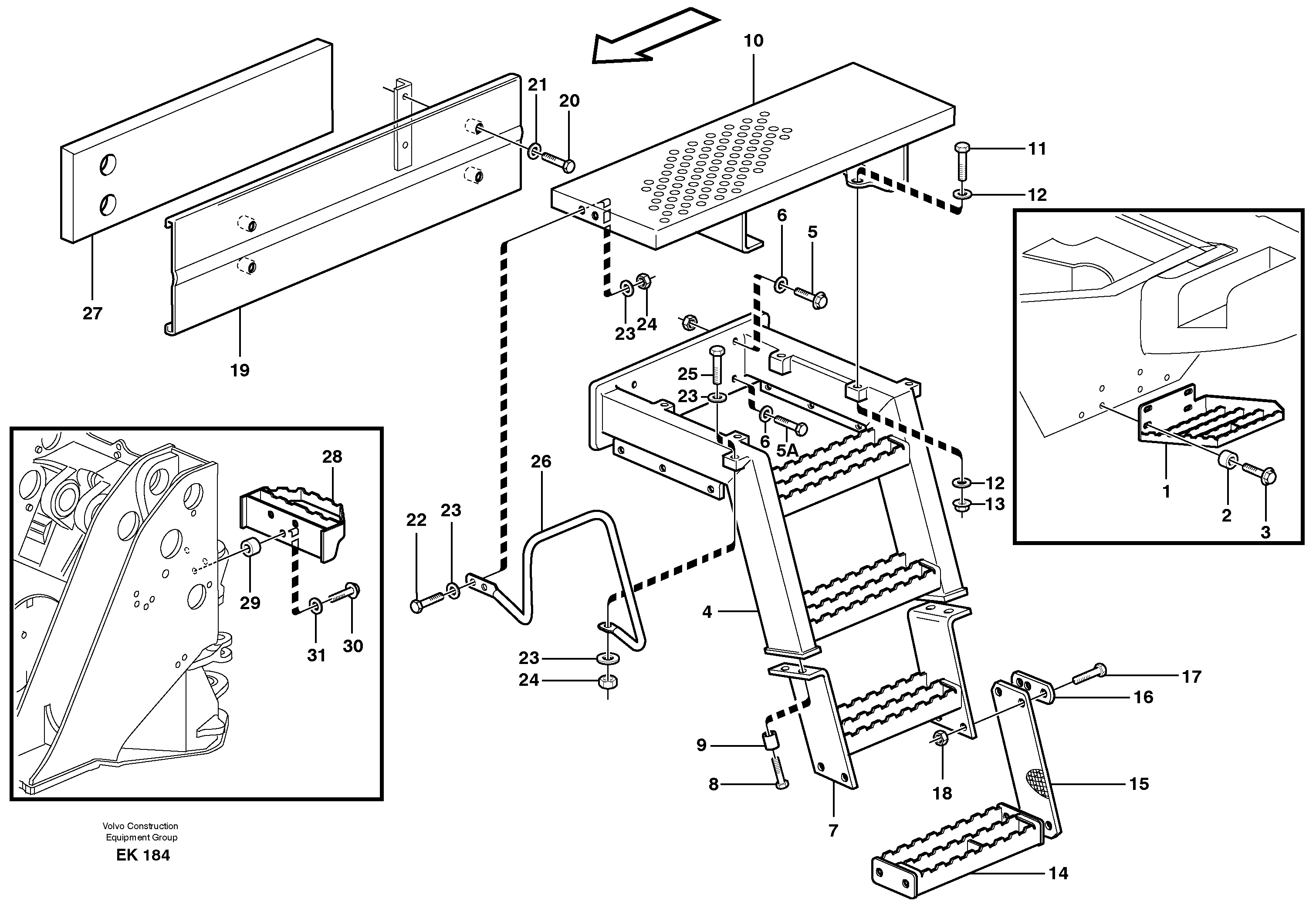 Схема запчастей Volvo L220E - 89891 Running board L220E SER NO 4003 - 5020