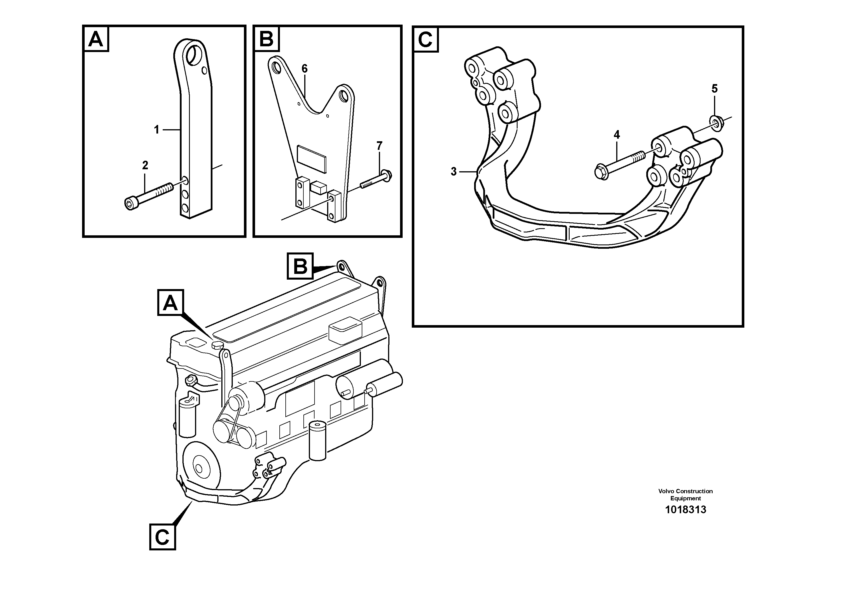 Схема запчастей Volvo L220E - 5918 Установка двигателя L220E SER NO 4003 - 5020
