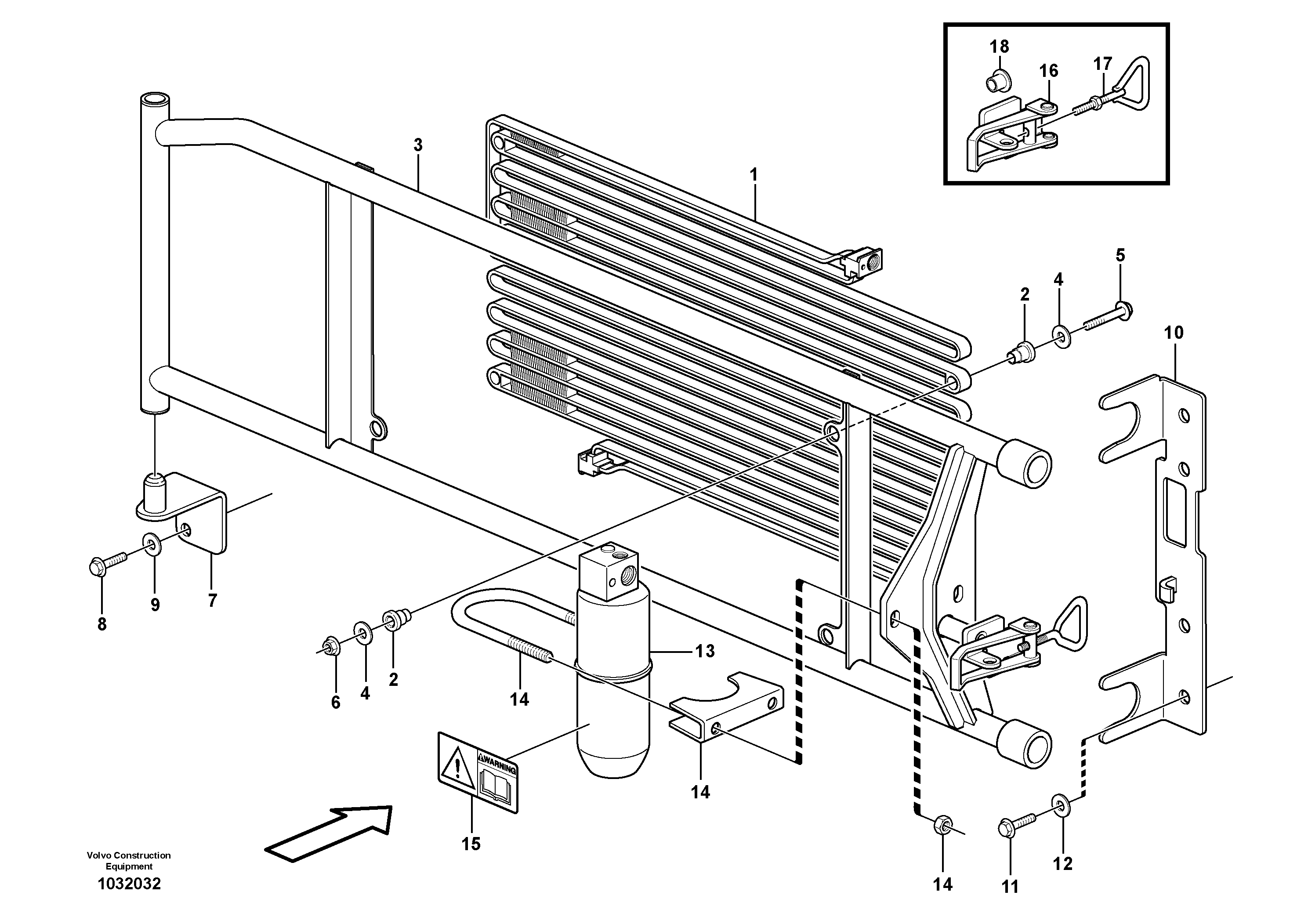 Схема запчастей Volvo L220E - 35794 Condenser with fitting parts L220E SER NO 4003 - 5020