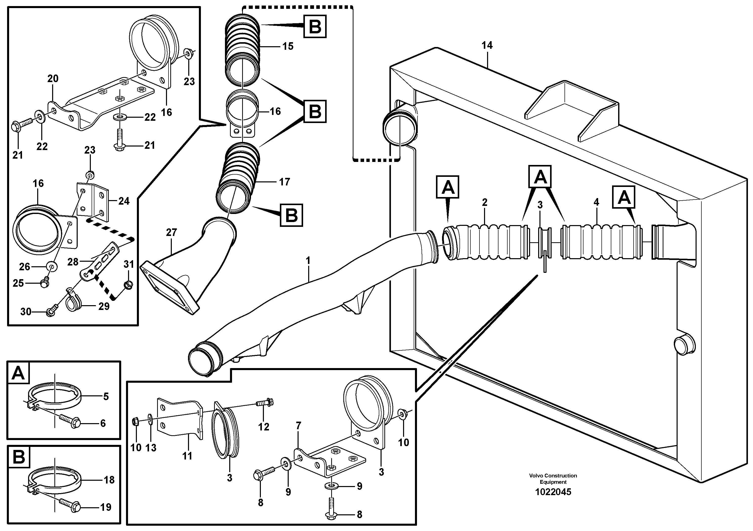Схема запчастей Volvo L220E - 6507 Intercooler L220E SER NO 4003 - 5020