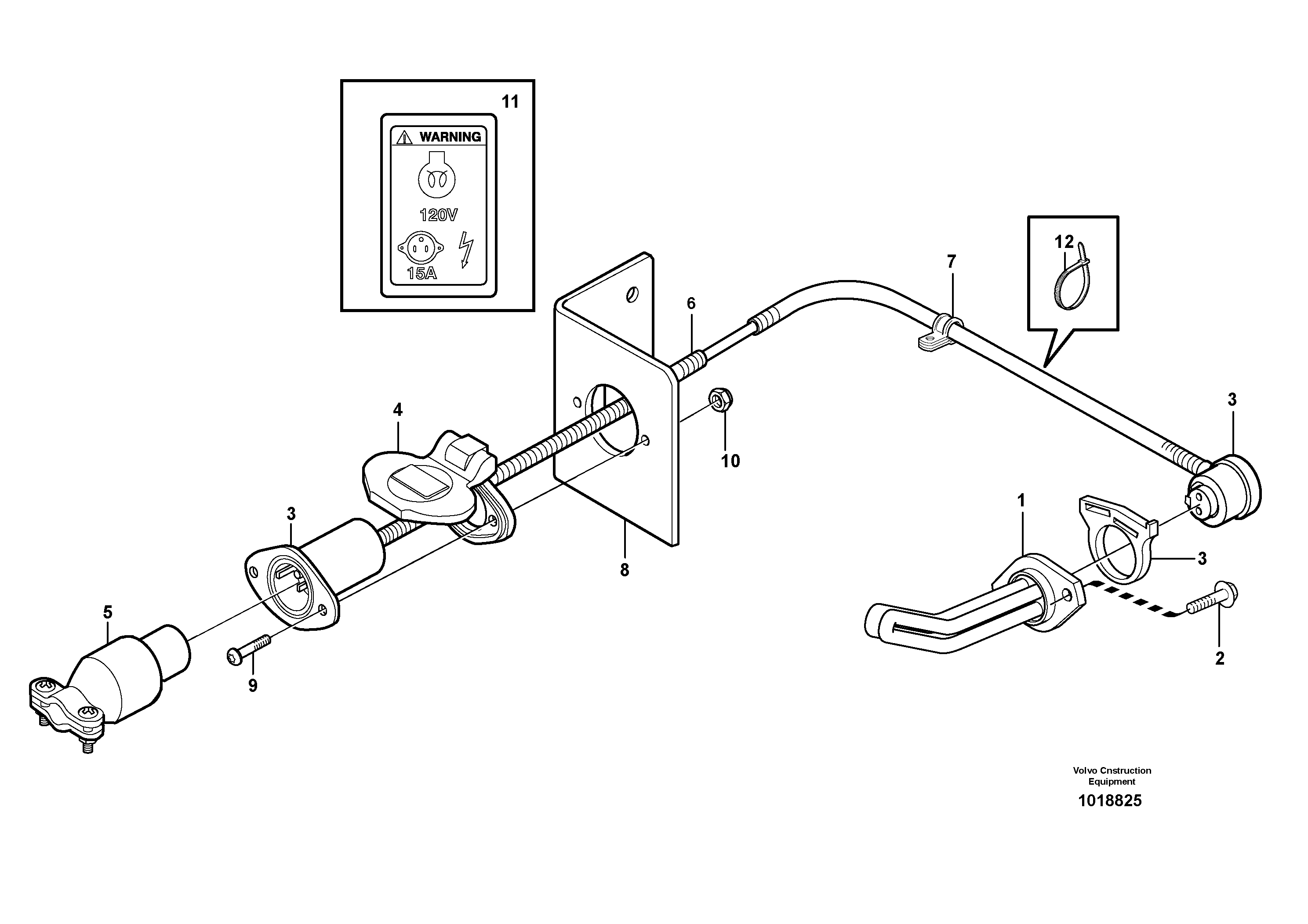 Схема запчастей Volvo L220E - 7080 Engine heater L220E SER NO 4003 - 5020