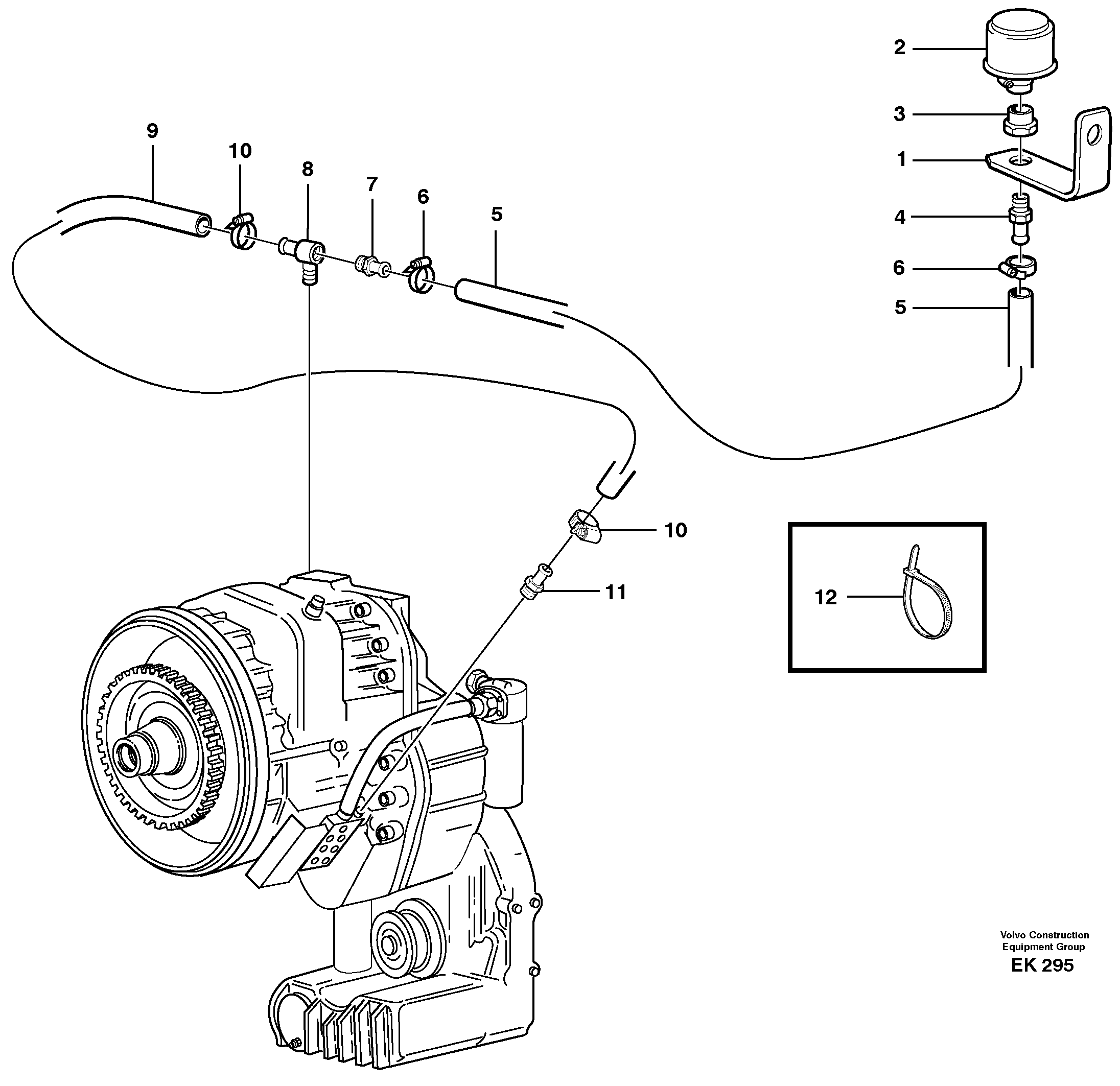Схема запчастей Volvo L220E - 81639 Ventilation for transmission L220E SER NO 2001 - 3999