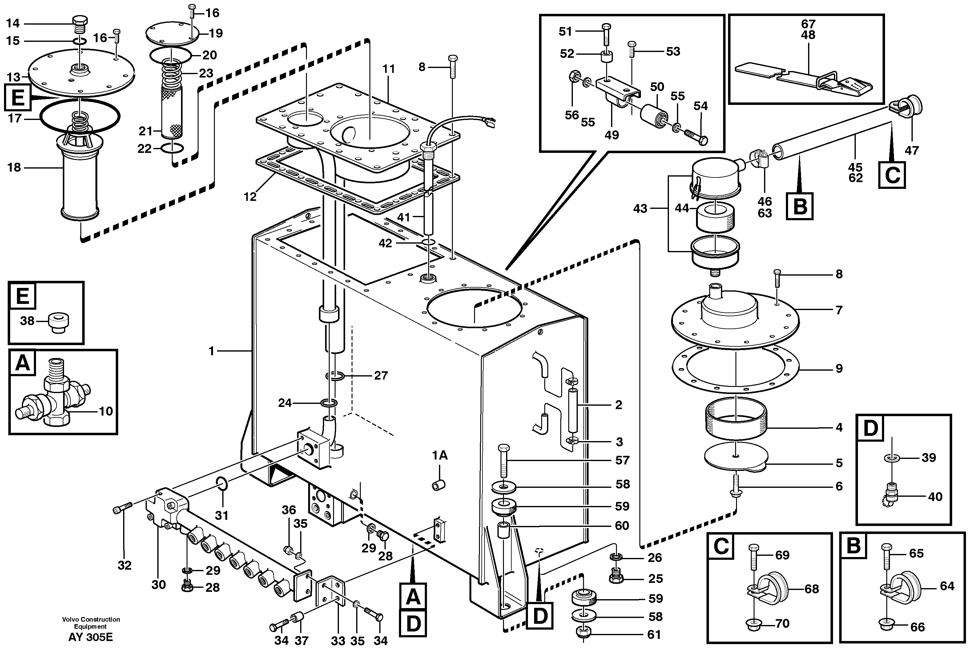 Схема запчастей Volvo L220D - 50077 Гидробак L220D SER NO 1001-