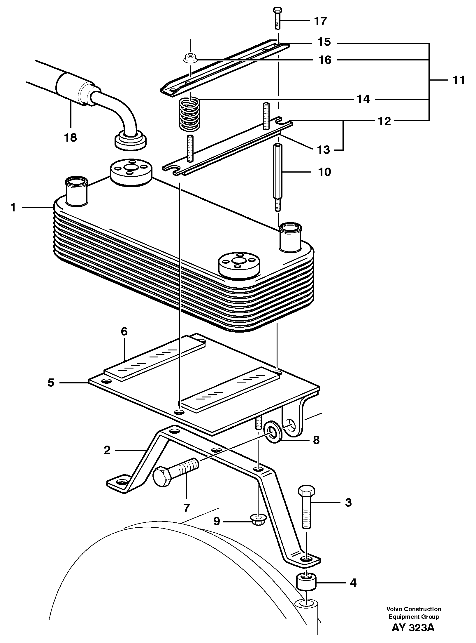 Схема запчастей Volvo L220D - 58941 Масляный радиатор L220D SER NO 1001-