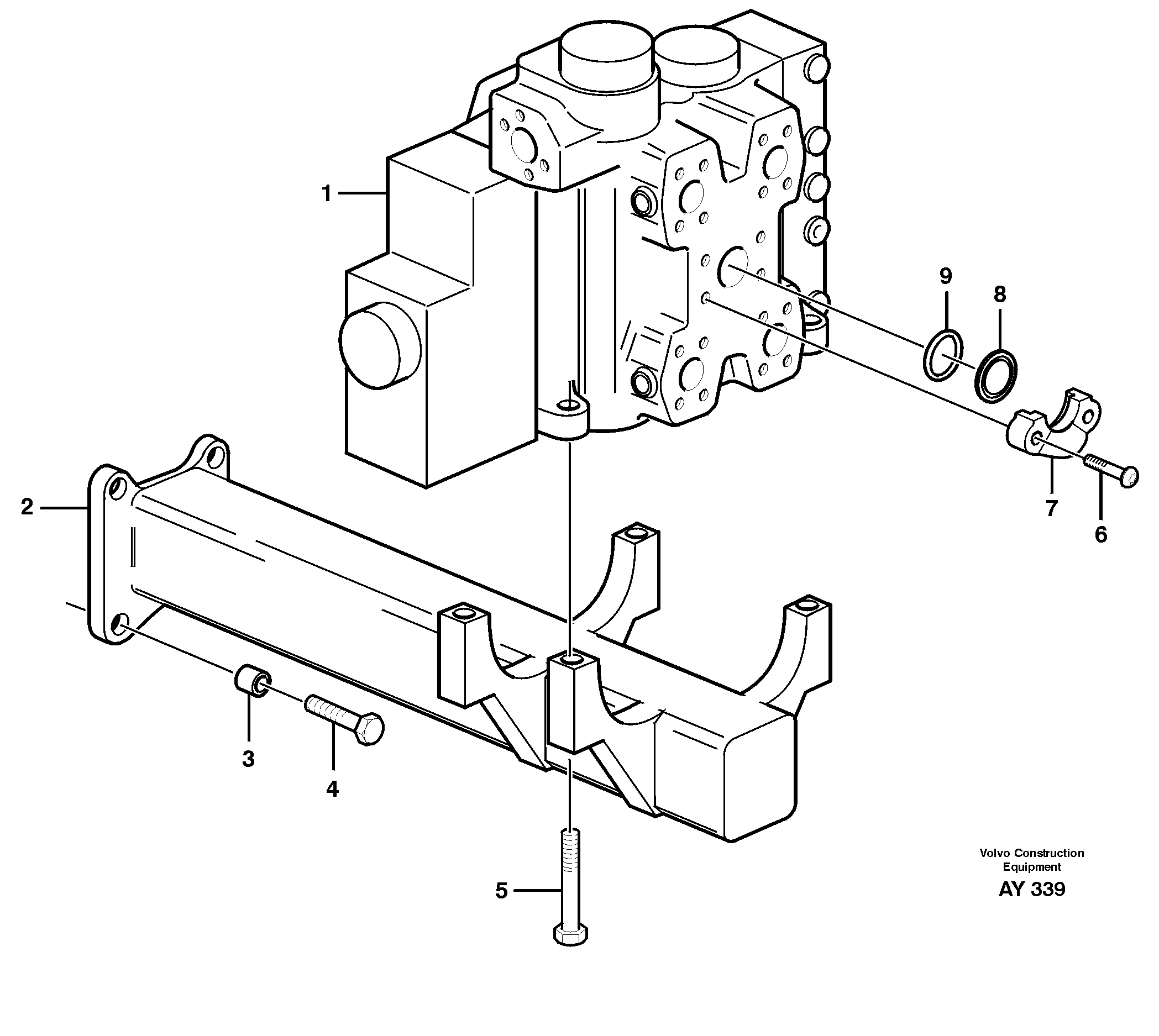Схема запчастей Volvo L220D - 28085 Control valve with fitting parts L220D SER NO 1001-