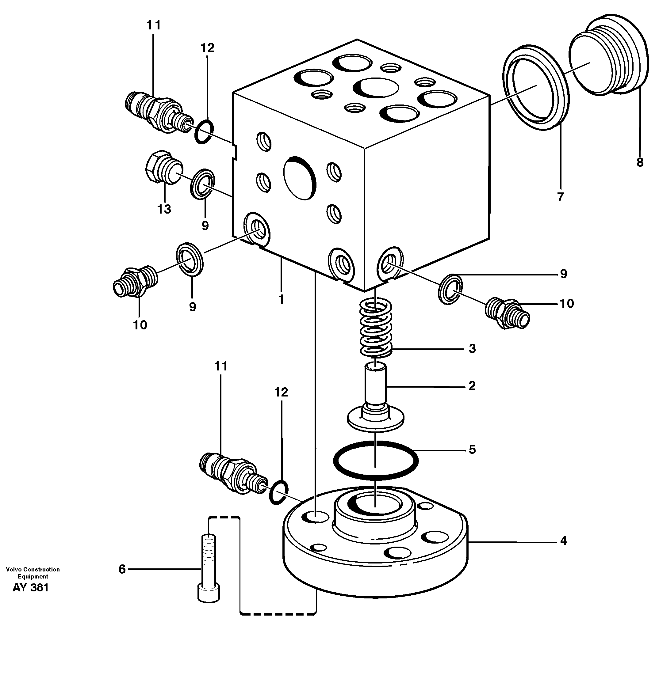 Схема запчастей Volvo L220D - 40 Connecting block L220D SER NO 1001-