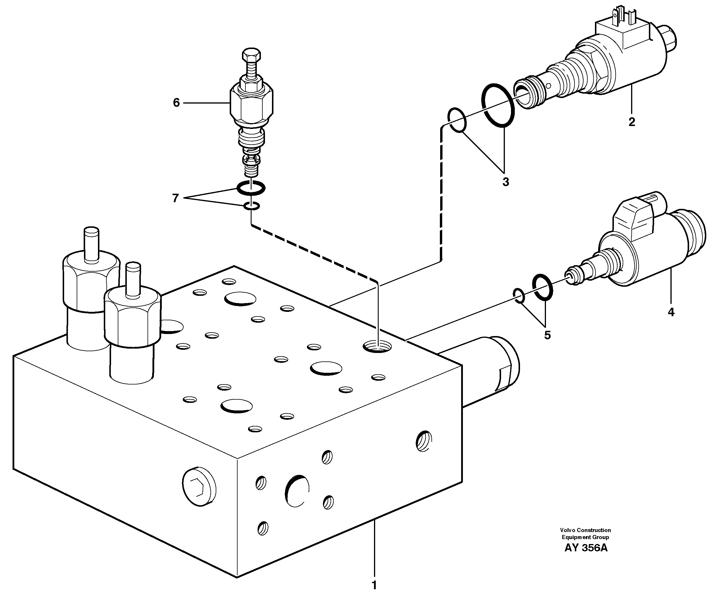 Схема запчастей Volvo L220D - 43964 Valve housing L220D SER NO 1001-