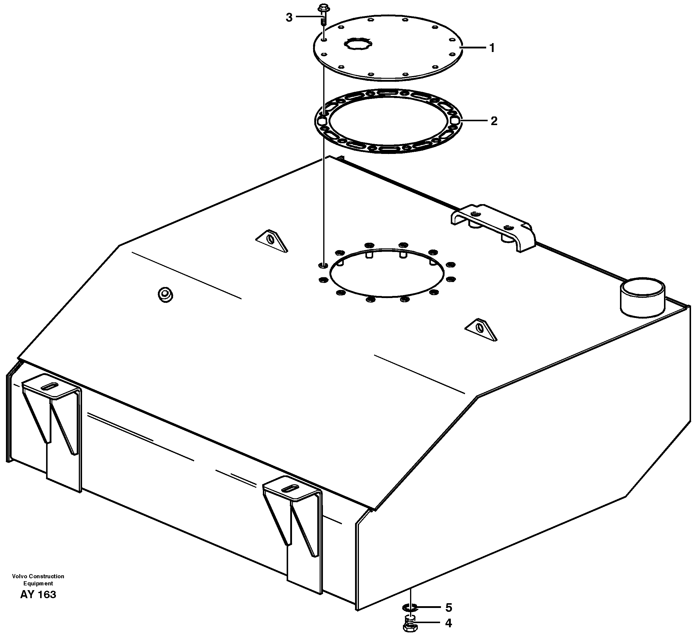 Схема запчастей Volvo L220D - 27341 Топливный бак (бензобак) L220D SER NO 1001-