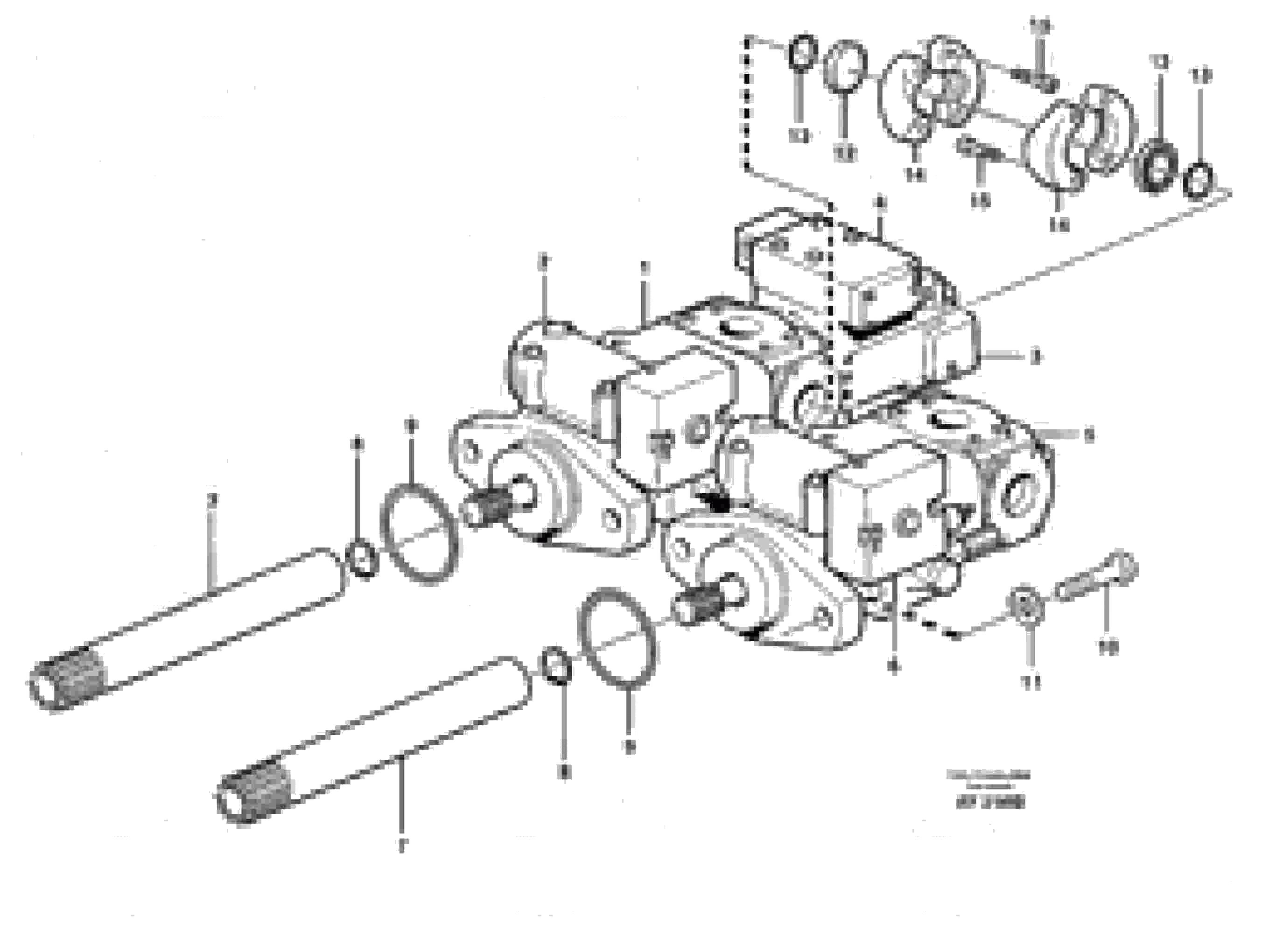 Схема запчастей Volvo L220D - 48445 Hydraulic pump with fitting parts L220D SER NO 1001-