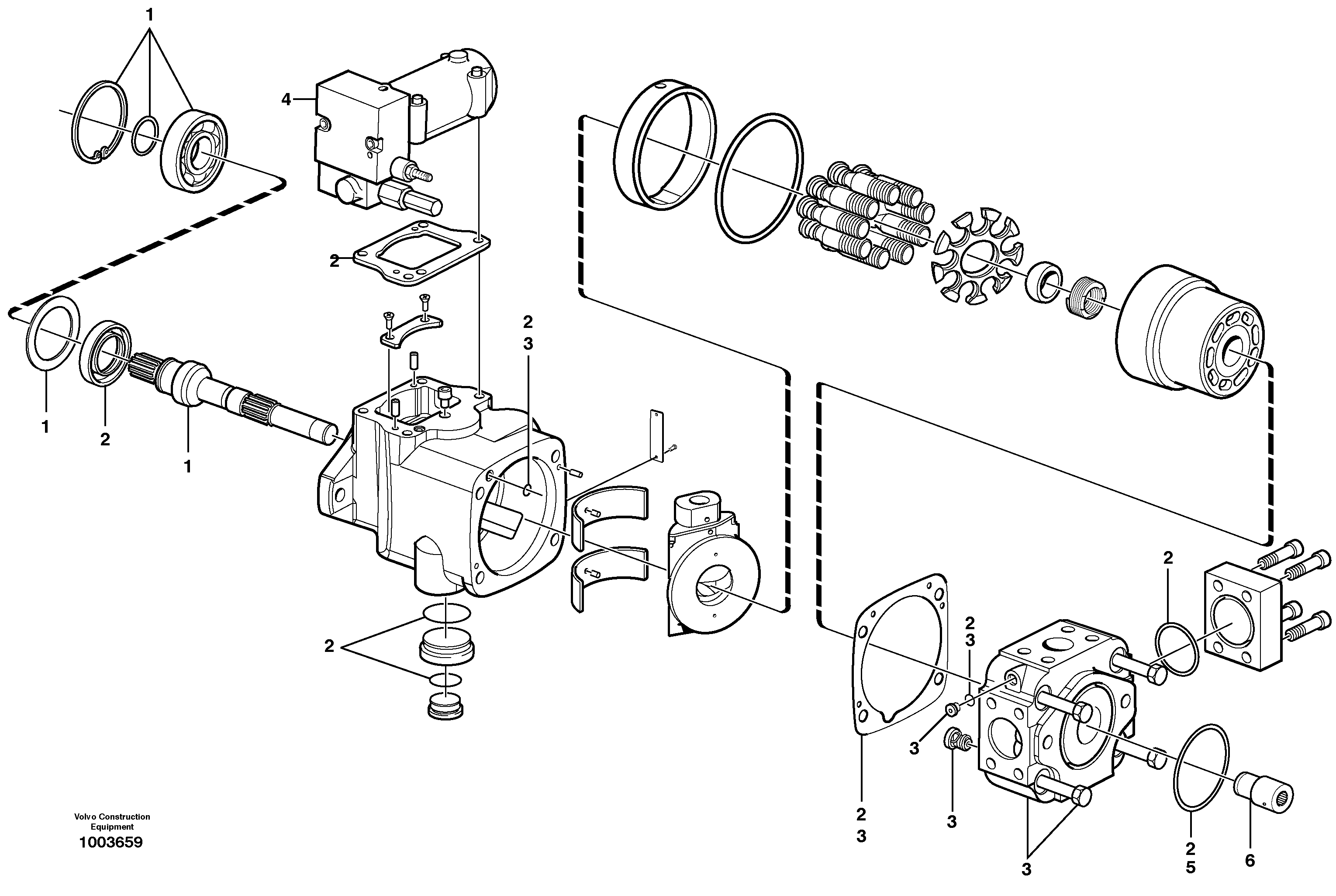 Схема запчастей Volvo L220D - 48446 Гидронасос (основной насос) L220D SER NO 1001-