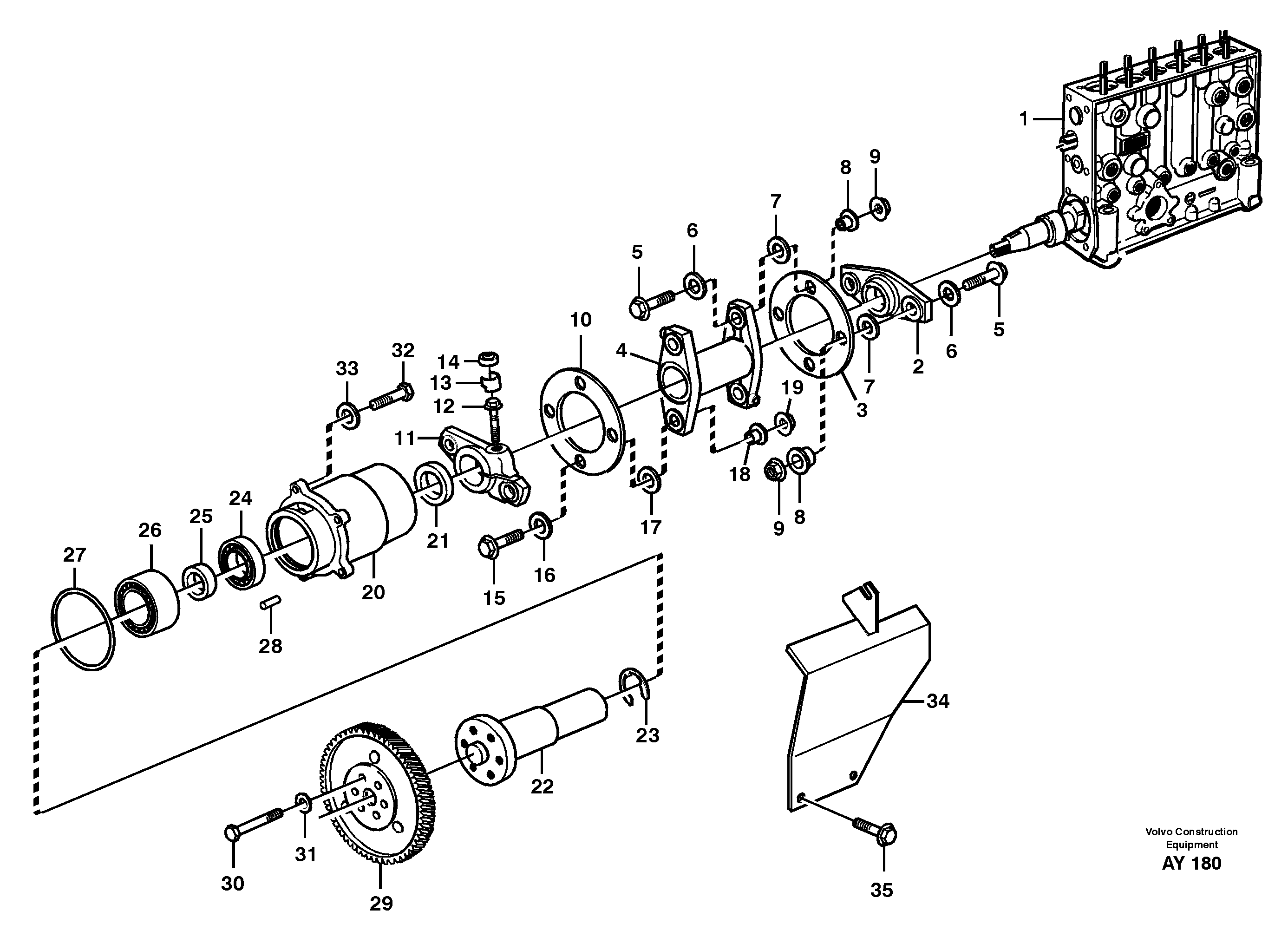 Схема запчастей Volvo L220D - 32783 Pump drive L220D SER NO 1001-