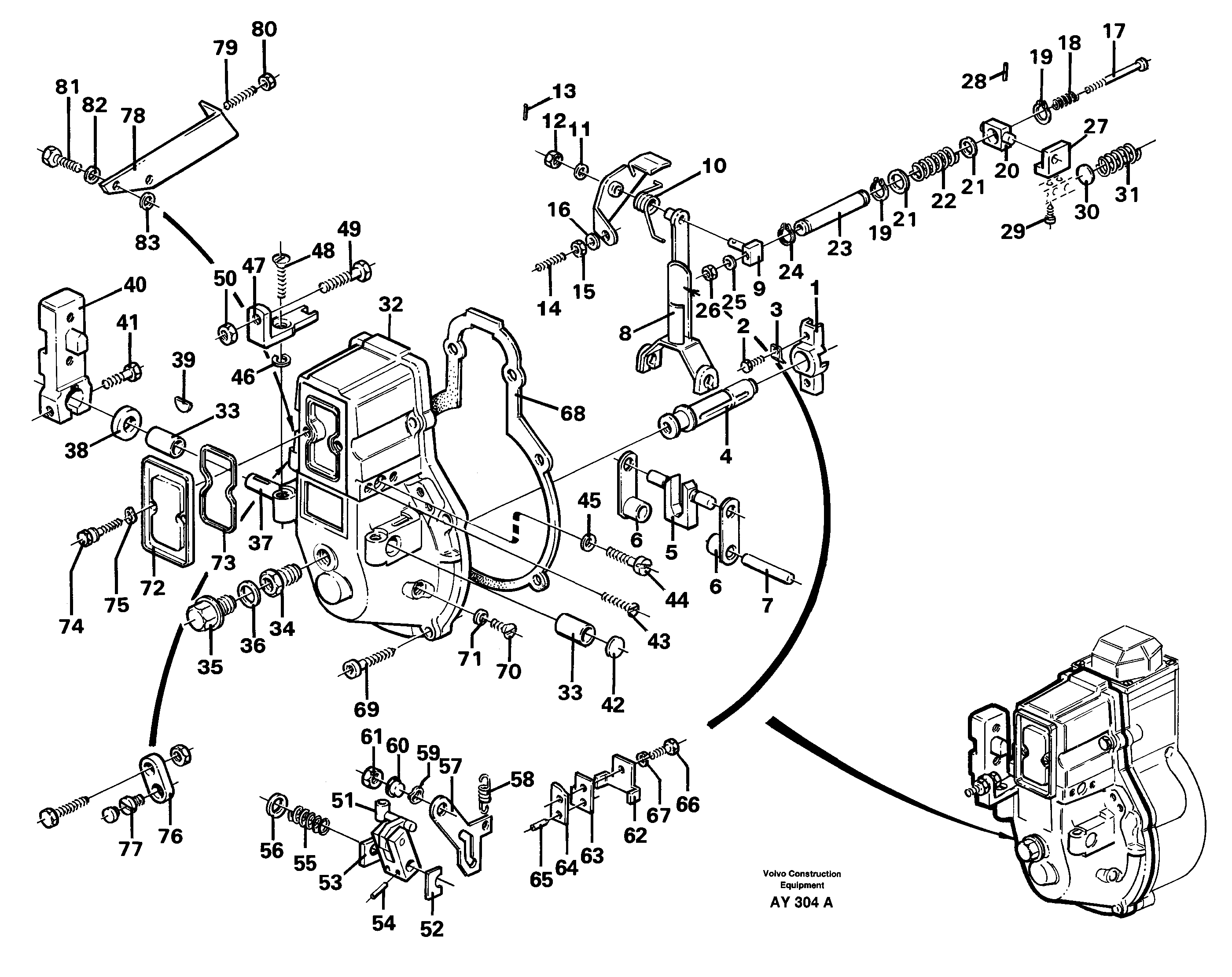 Схема запчастей Volvo L220D - 32784 Centrifugal governor, continued L220D SER NO 1001-