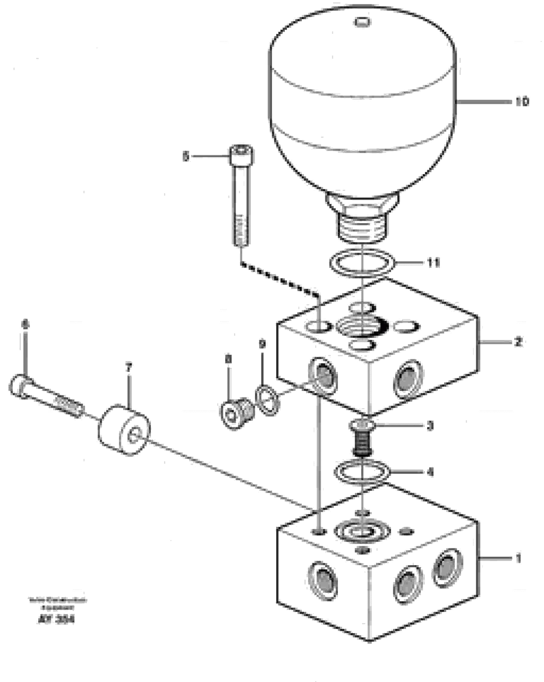 Схема запчастей Volvo L220D - 45 Servo - hydraulic, Connecting block L220D SER NO 1001-