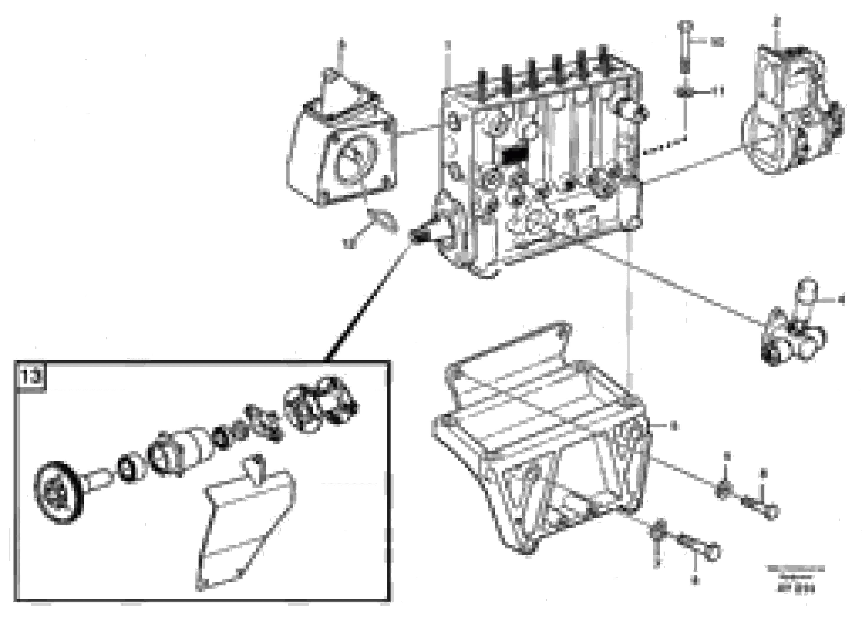 Схема запчастей Volvo L220D - 57567 Fuel injection pump with fitting parts L220D SER NO 1001-