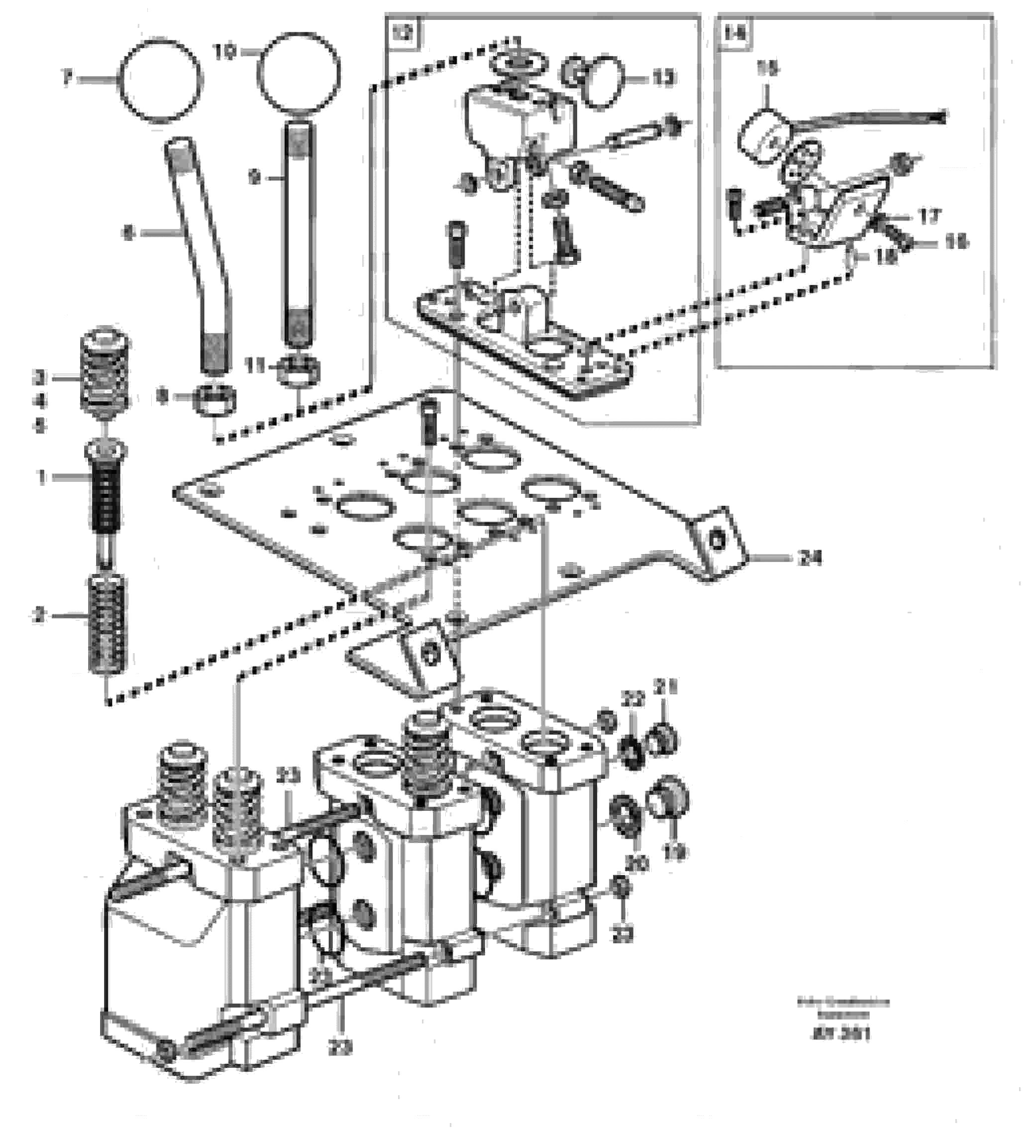 Схема запчастей Volvo L220D - 97589 Servo valve with fitting parts L220D SER NO 1001-