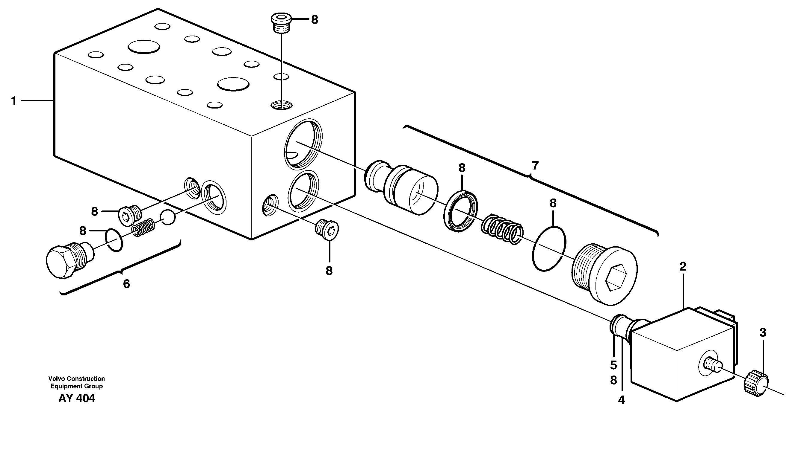 Схема запчастей Volvo L220D - 22480 Valve, circuit body and return valve L220D SER NO 1001-