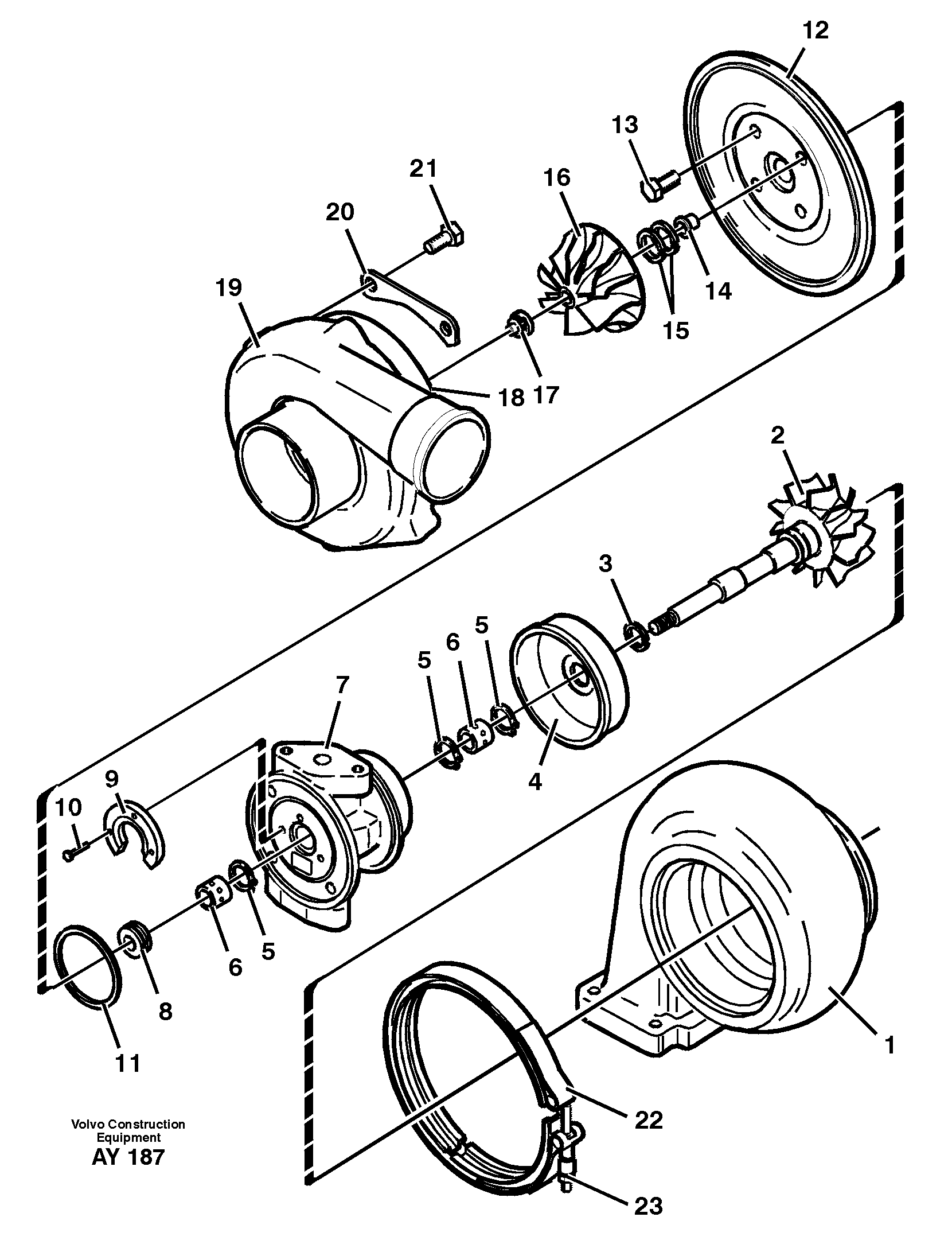 Схема запчастей Volvo L220D - 21406 Турбокомпрессор (турбина) L220D SER NO 1001-