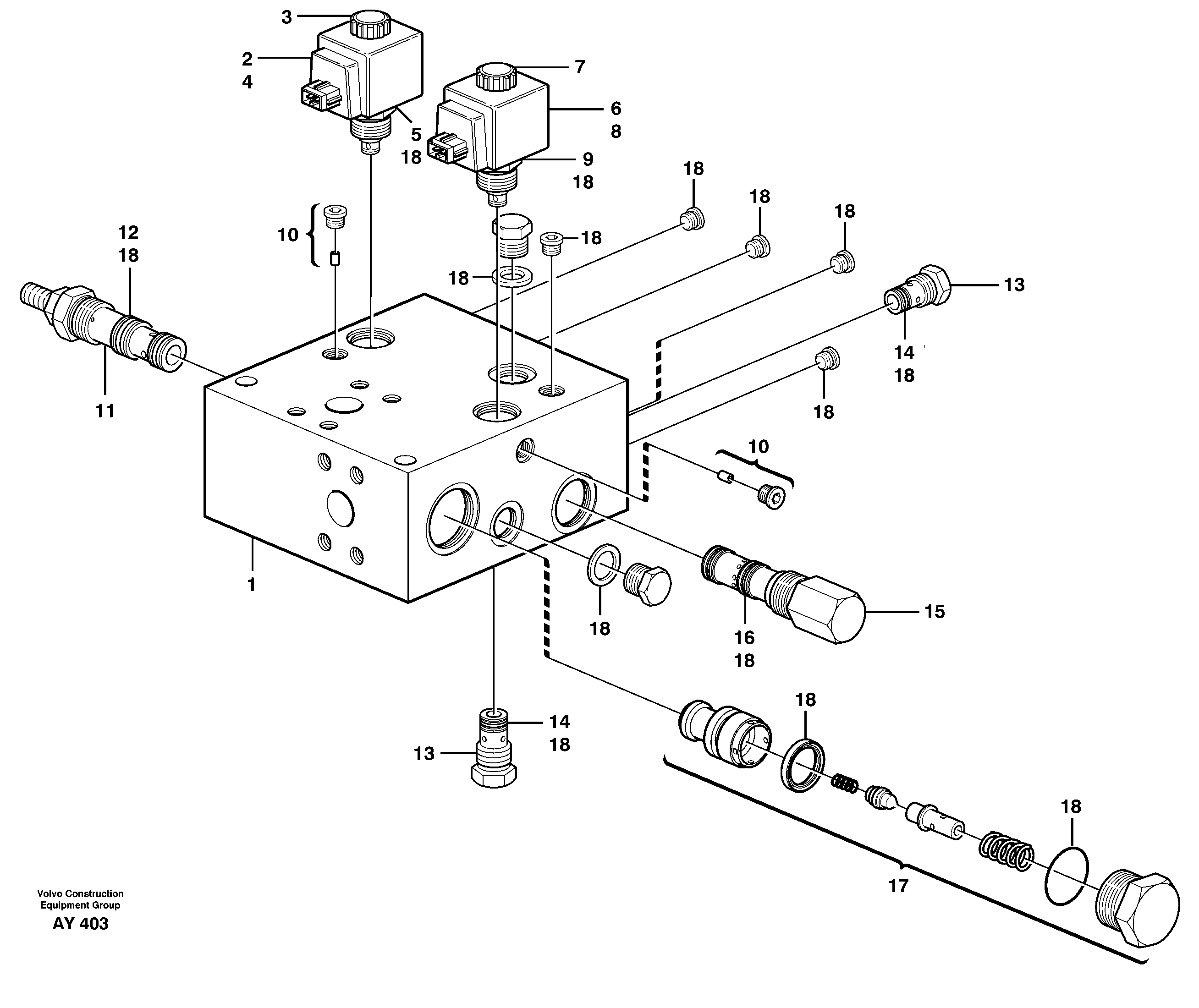 Схема запчастей Volvo L220D - 85191 Valve, circuit body and return valve L220D SER NO 1001-