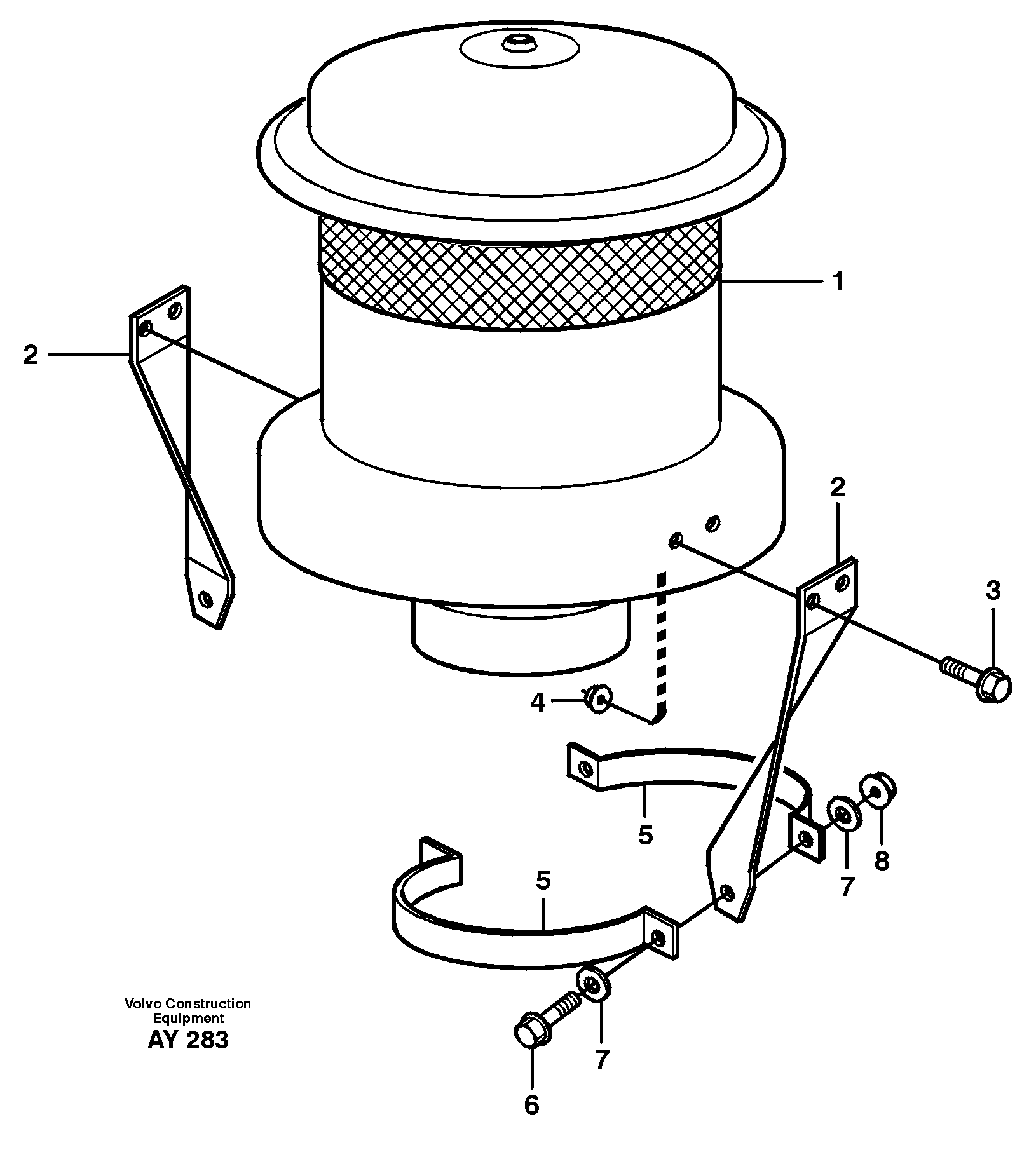 Схема запчастей Volvo L220D - 82618 Air filter L220D SER NO 1001-