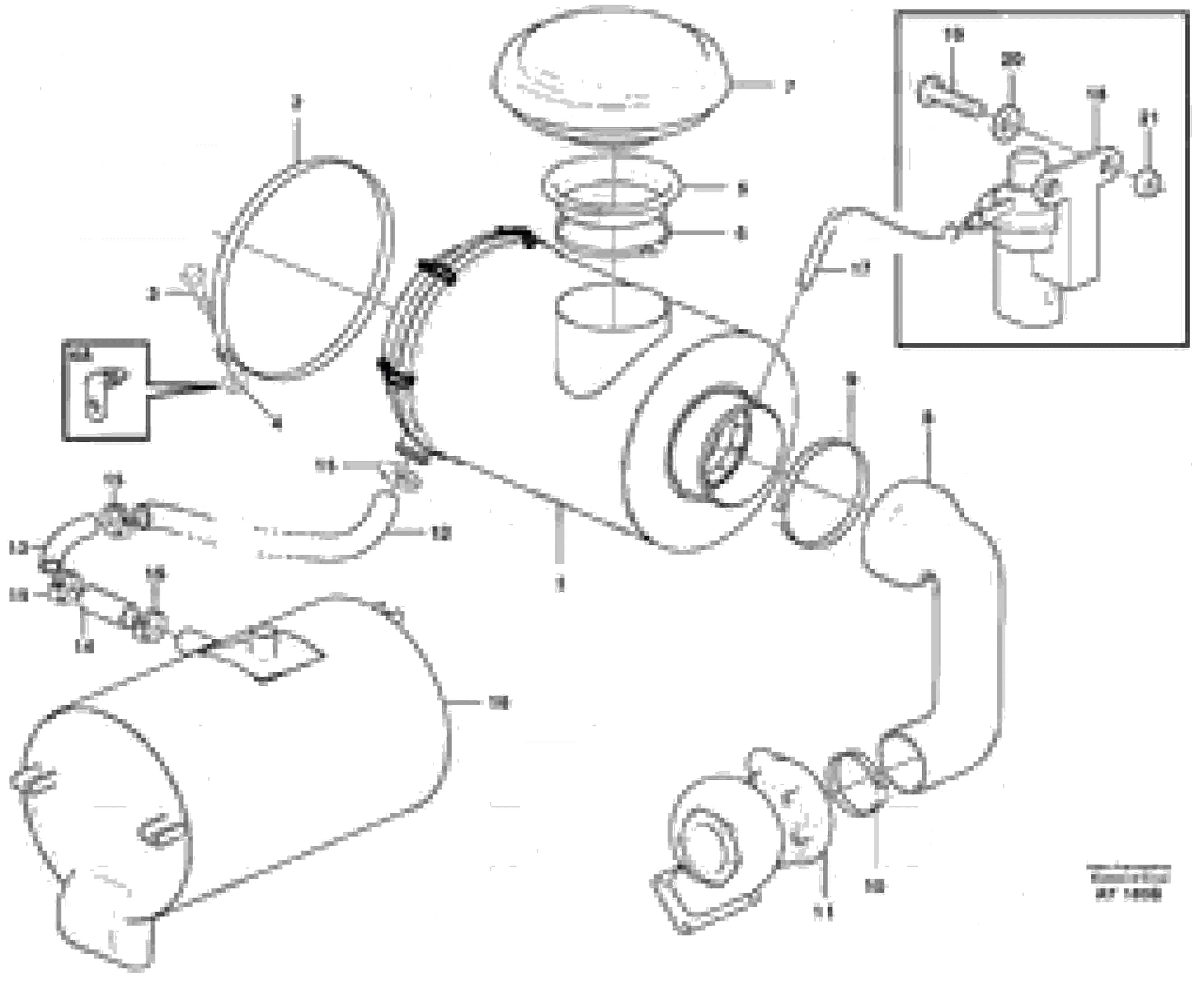 Схема запчастей Volvo L220D - 91167 Air filter with fitting parts L220D SER NO 1001-