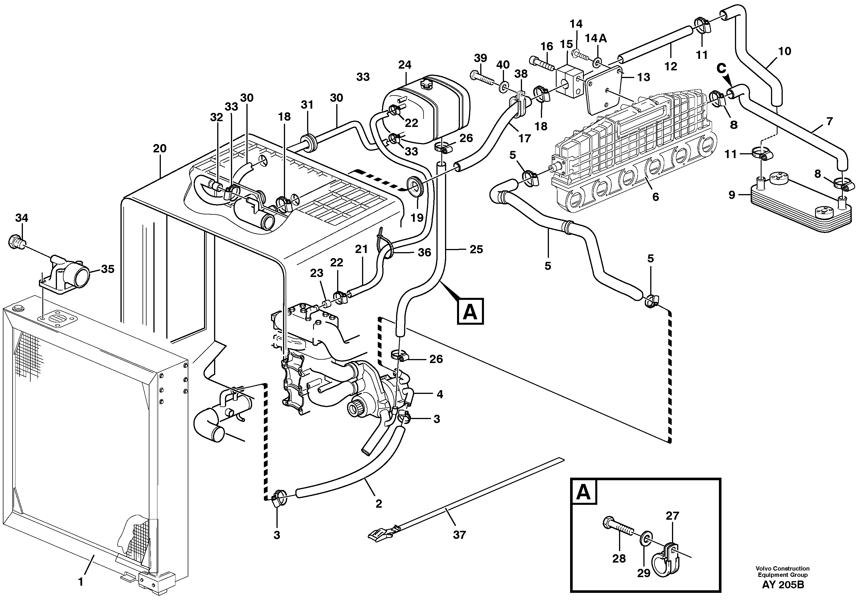 Схема запчастей Volvo L220D - 81313 Система охлаждения L220D SER NO 1001-