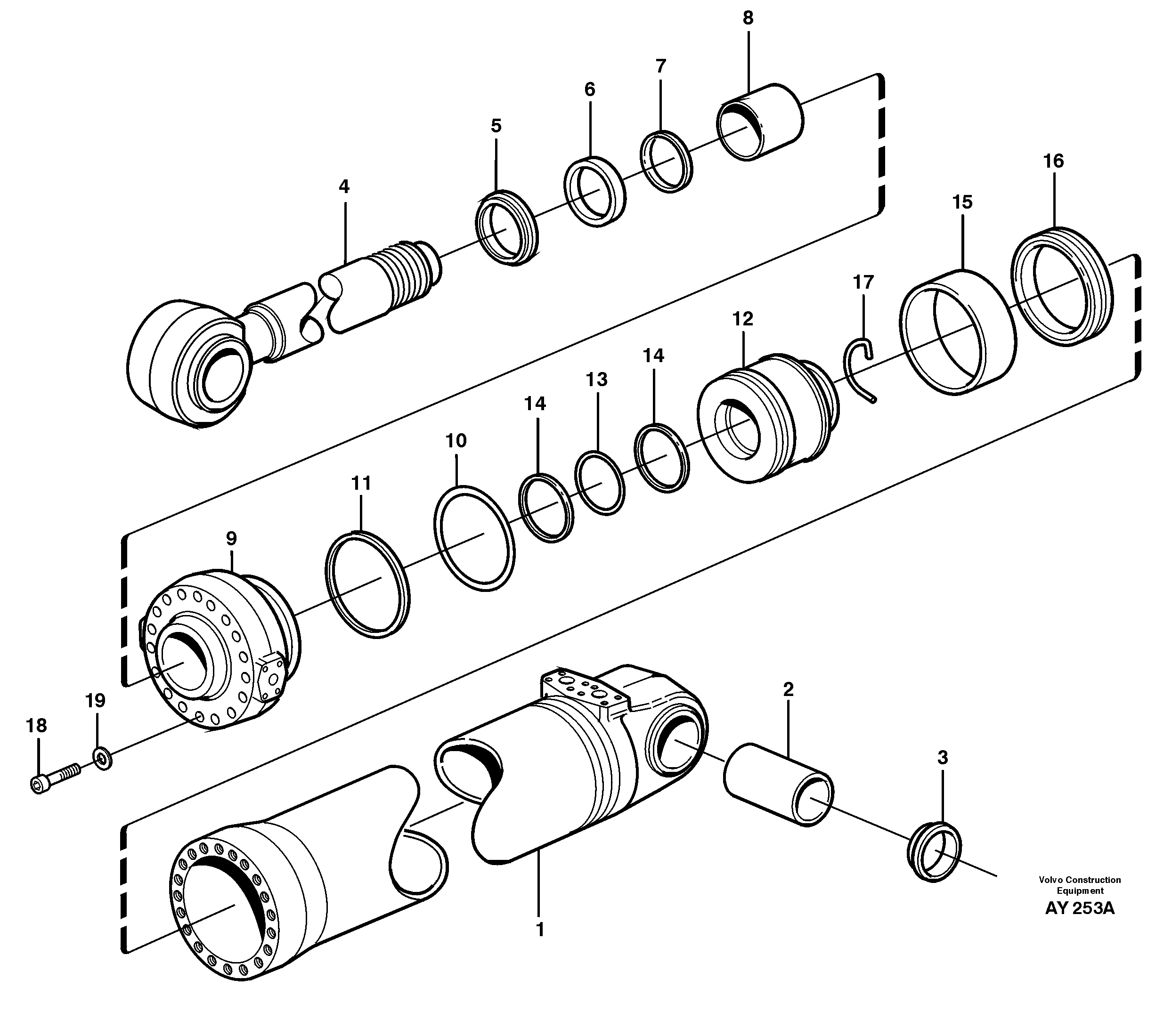 Схема запчастей Volvo L220D - 20910 Hydraulic cylinder, tilt L220D SER NO 1001-