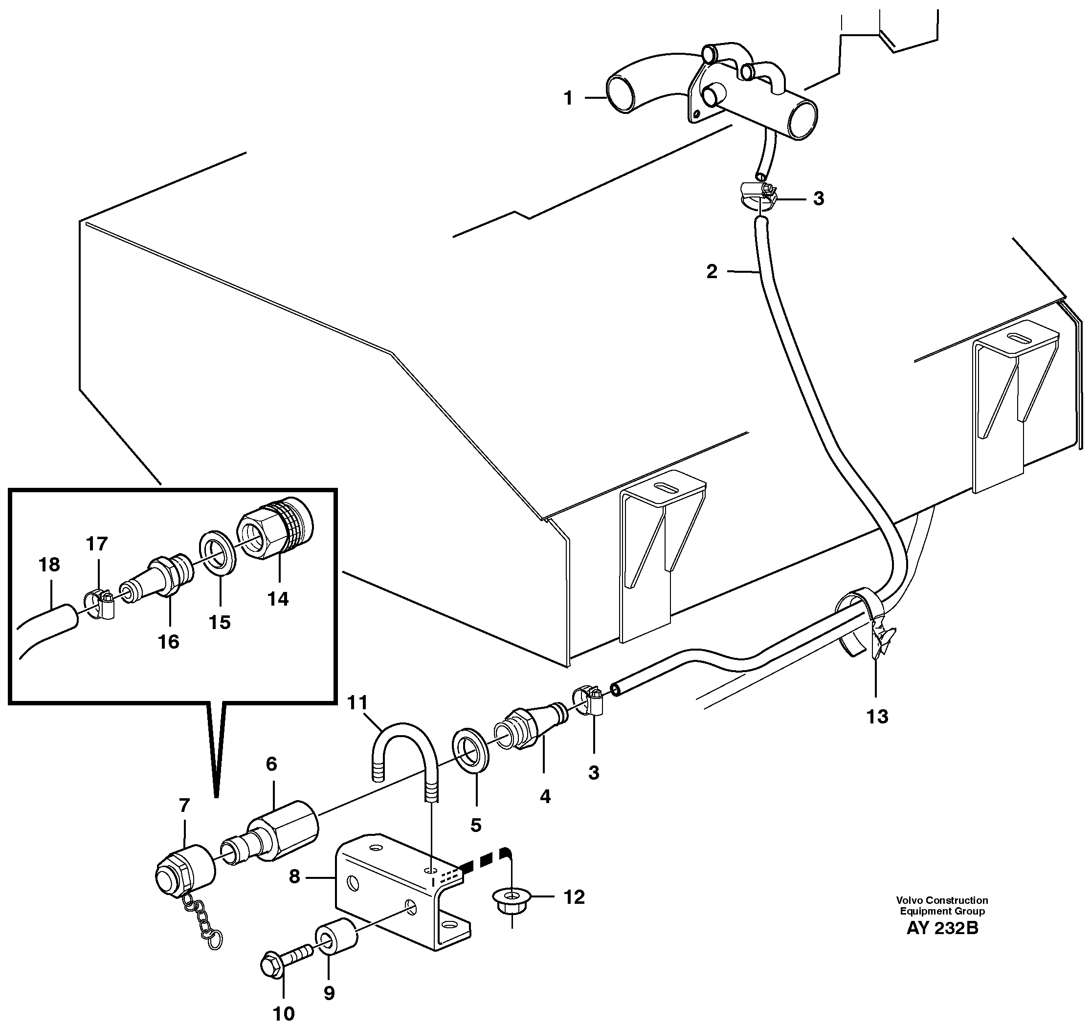 Схема запчастей Volvo L220D - 82912 Coolant drainage L220D SER NO 1001-