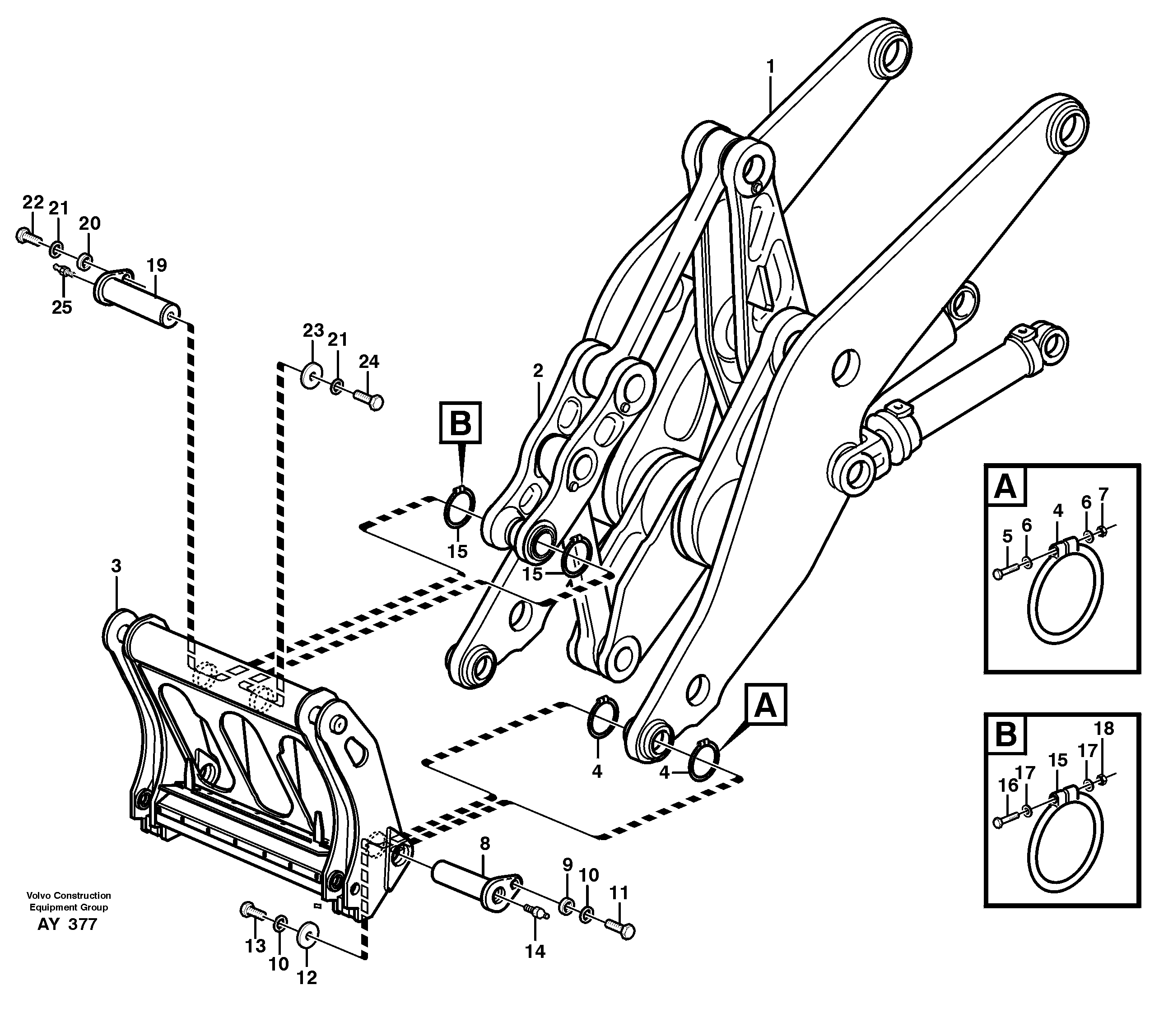 Схема запчастей Volvo L220D - 22022 Assemble attachment bracket L220D SER NO 1001-